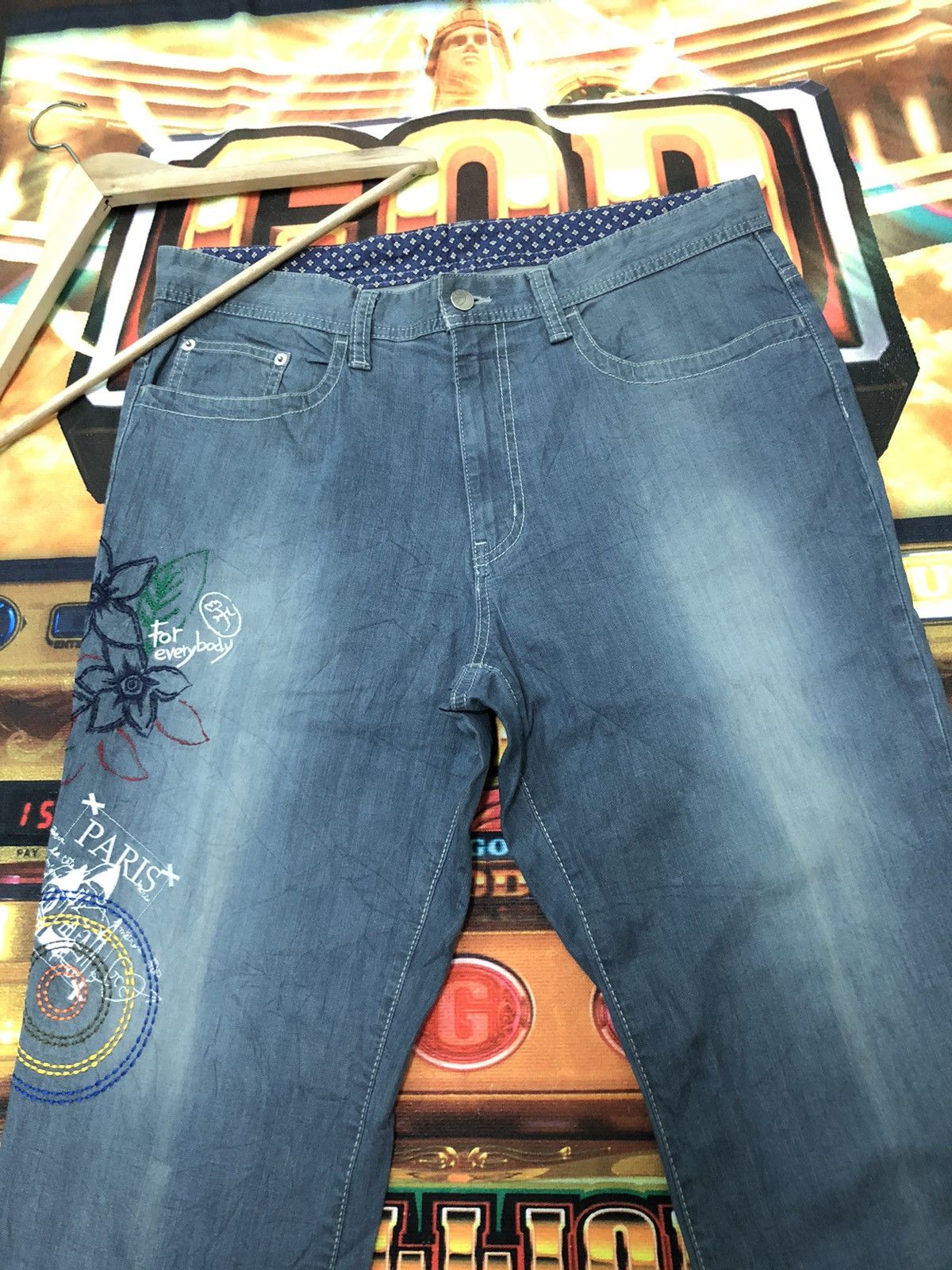 Designer × Jean Charles De Castelbajac CASTLE BAJAC PARIS POP ART EMBROIDERY DENIM JEANS Size US 34 / EU 50 - 5 Thumbnail