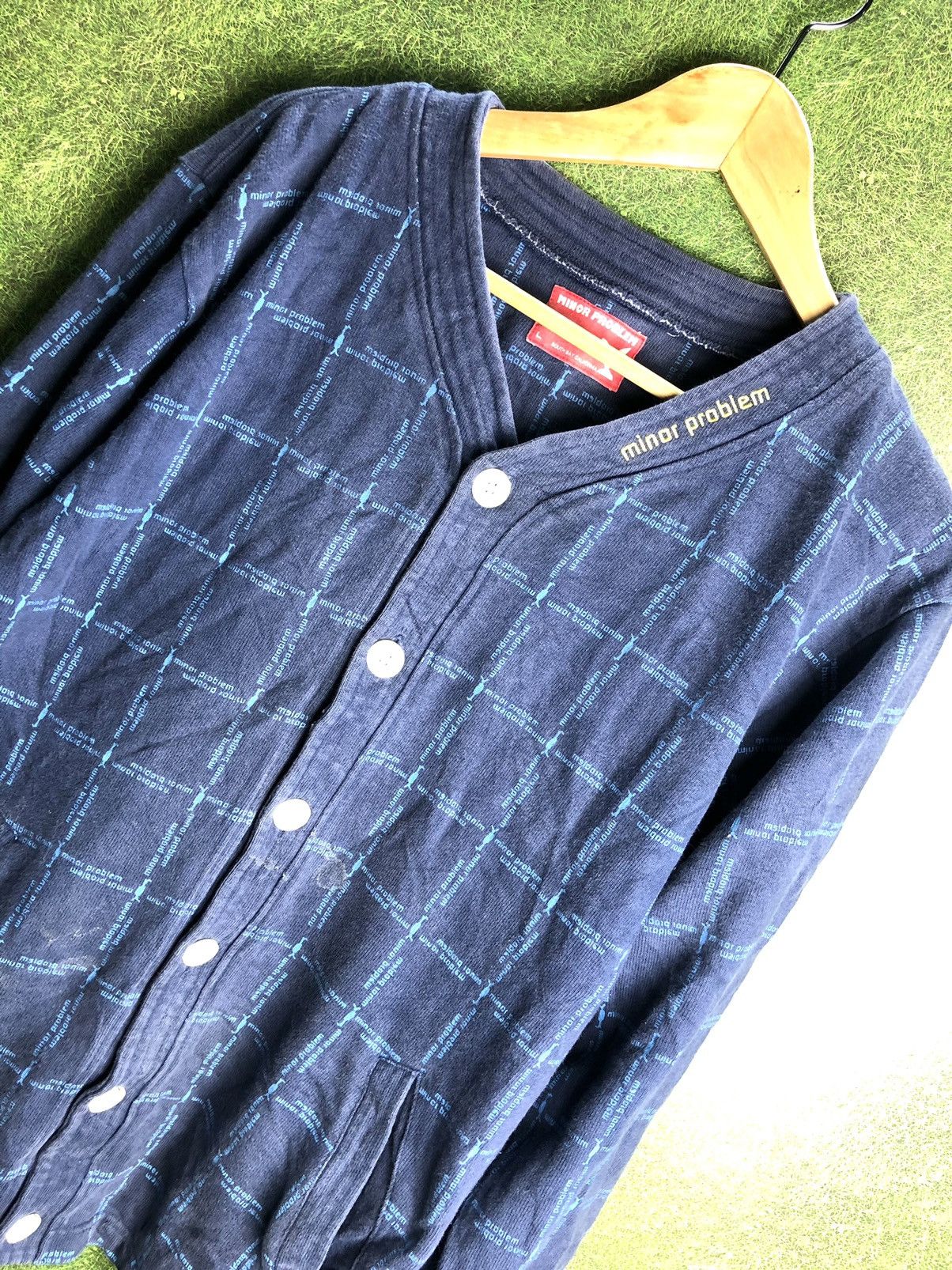 Vintage MINOR PROBLEM SOUTH BAY CALIFORNIA JUMPER CARDIGAN SPEL OUT Size US L / EU 52-54 / 3 - 2 Thumbnail