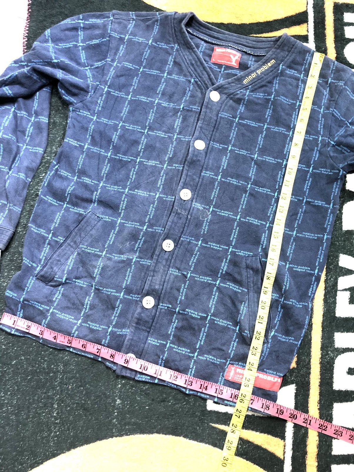 Vintage MINOR PROBLEM SOUTH BAY CALIFORNIA JUMPER CARDIGAN SPEL OUT Size US L / EU 52-54 / 3 - 12 Thumbnail