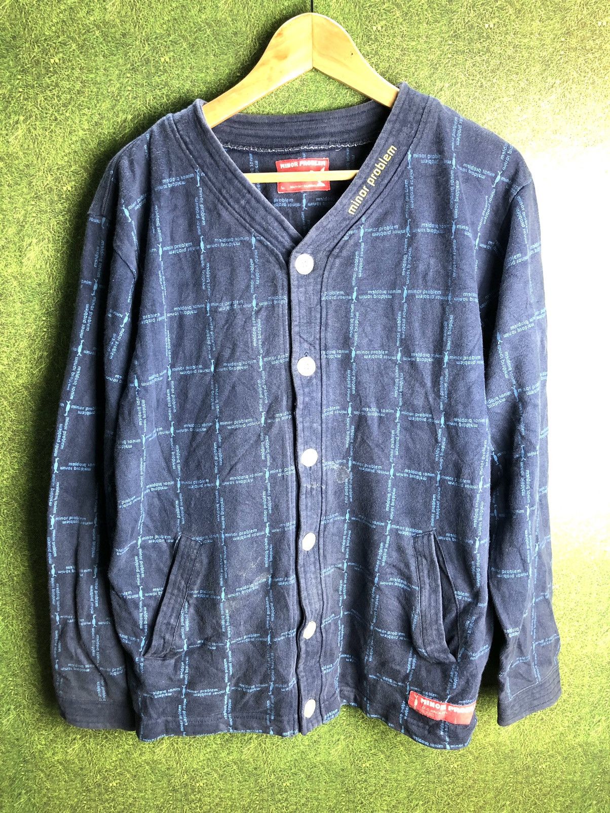 Vintage MINOR PROBLEM SOUTH BAY CALIFORNIA JUMPER CARDIGAN SPEL OUT Size US L / EU 52-54 / 3 - 1 Thumbnail
