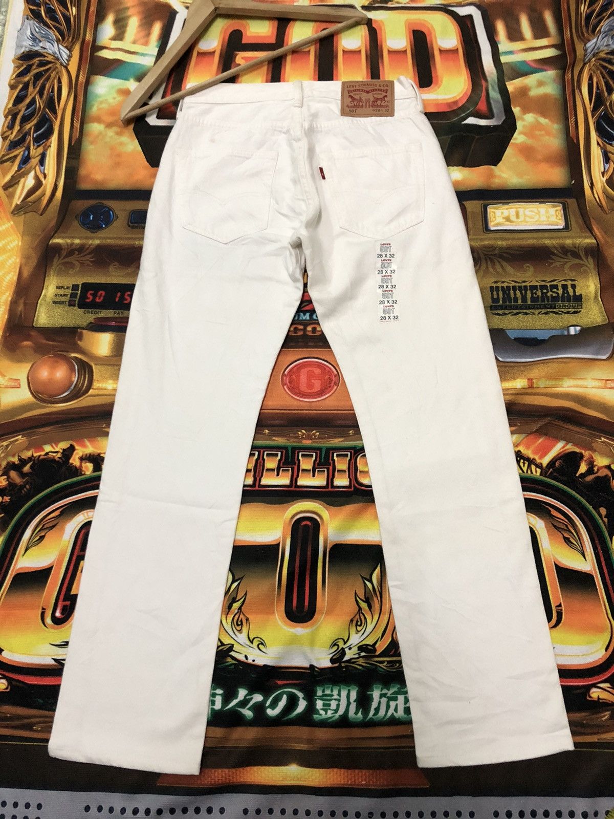 image of 2007 Levis 501 White Denim Jeans, Men's (Size 28)