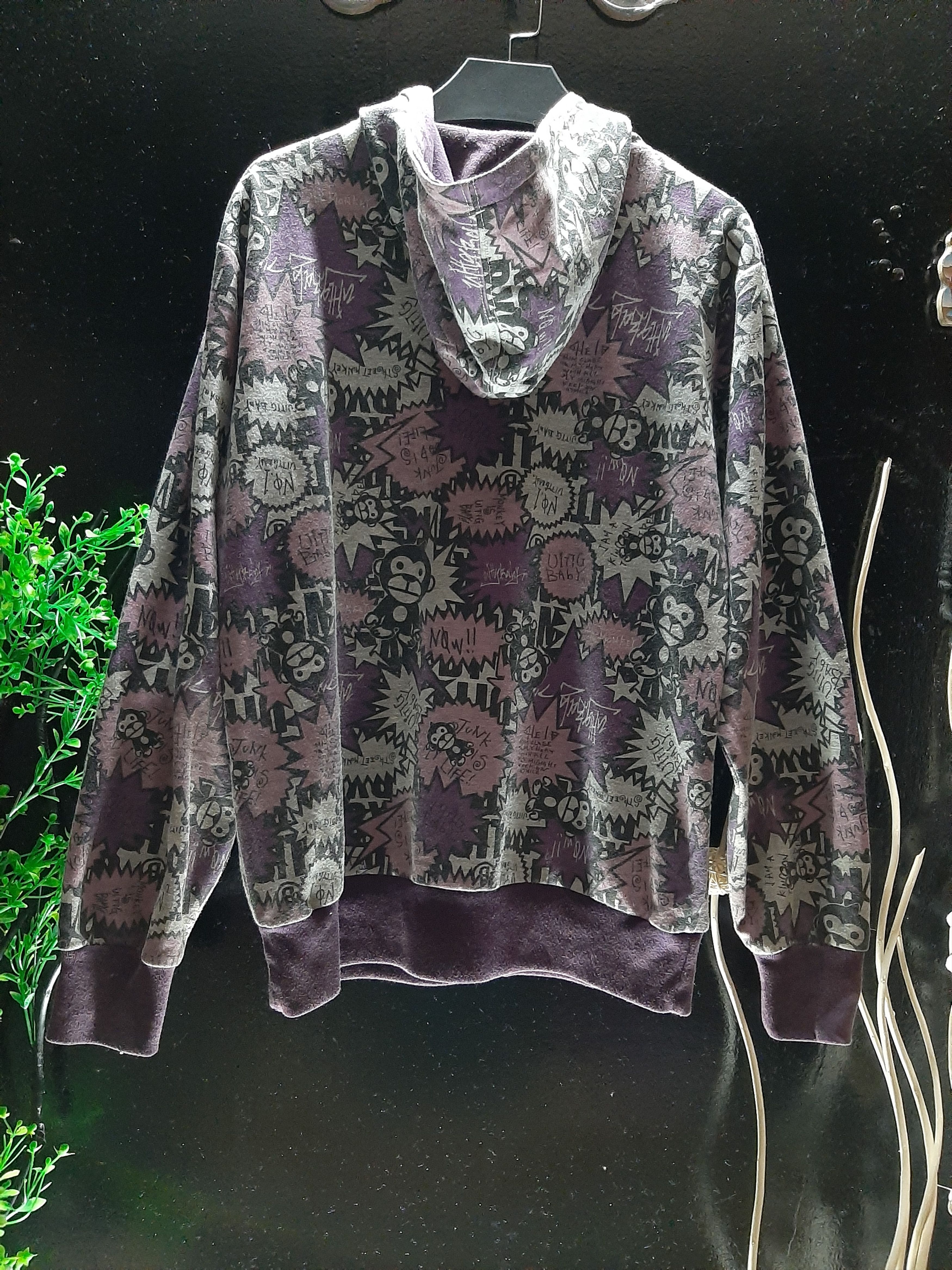 Japanese Brand SWEATER ZIPPER HOODIE UITTG BABY FULL PRINT Size US M / EU 48-50 / 2 - 5 Thumbnail