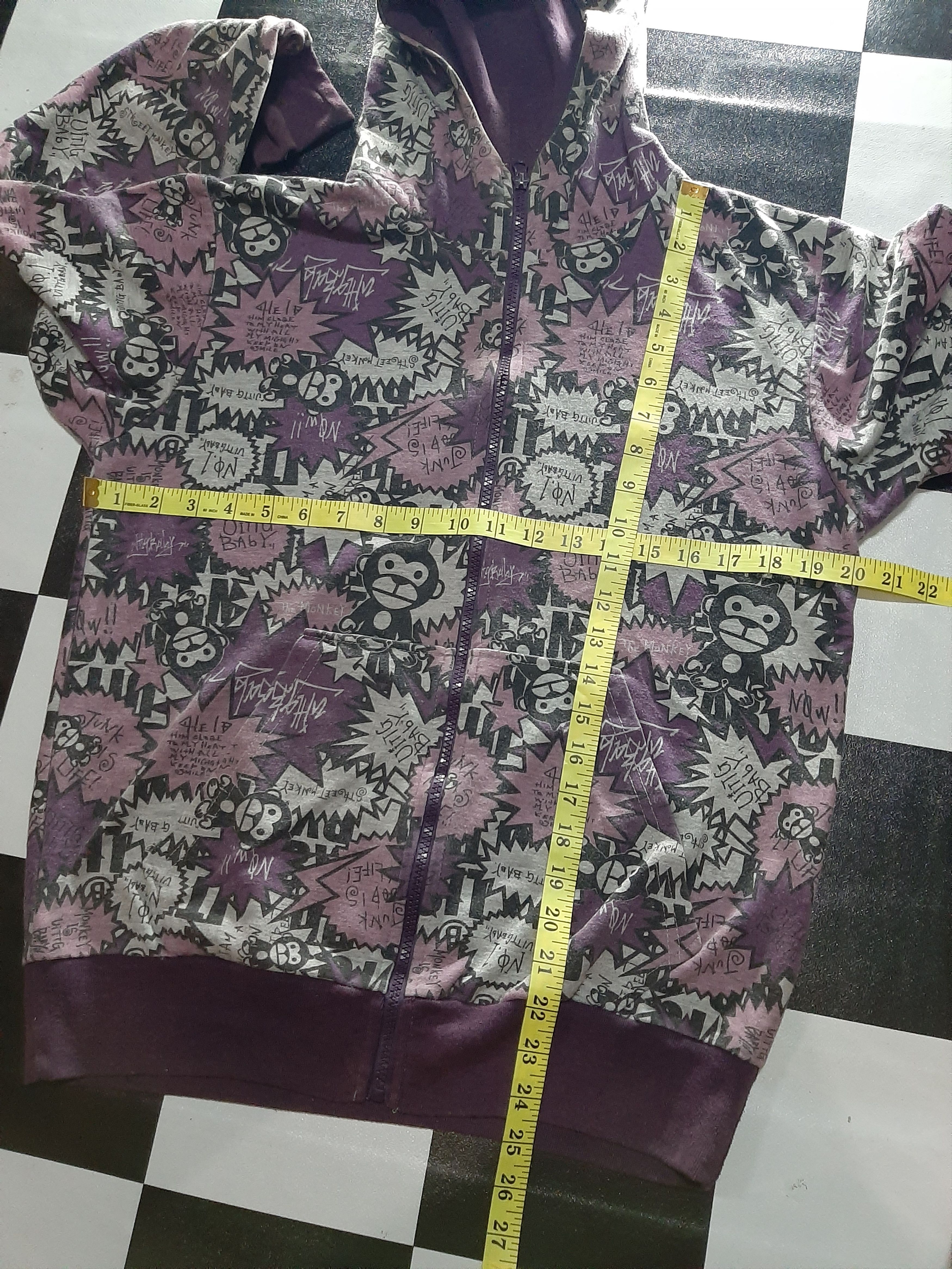 Japanese Brand SWEATER ZIPPER HOODIE UITTG BABY FULL PRINT Size US M / EU 48-50 / 2 - 7 Thumbnail