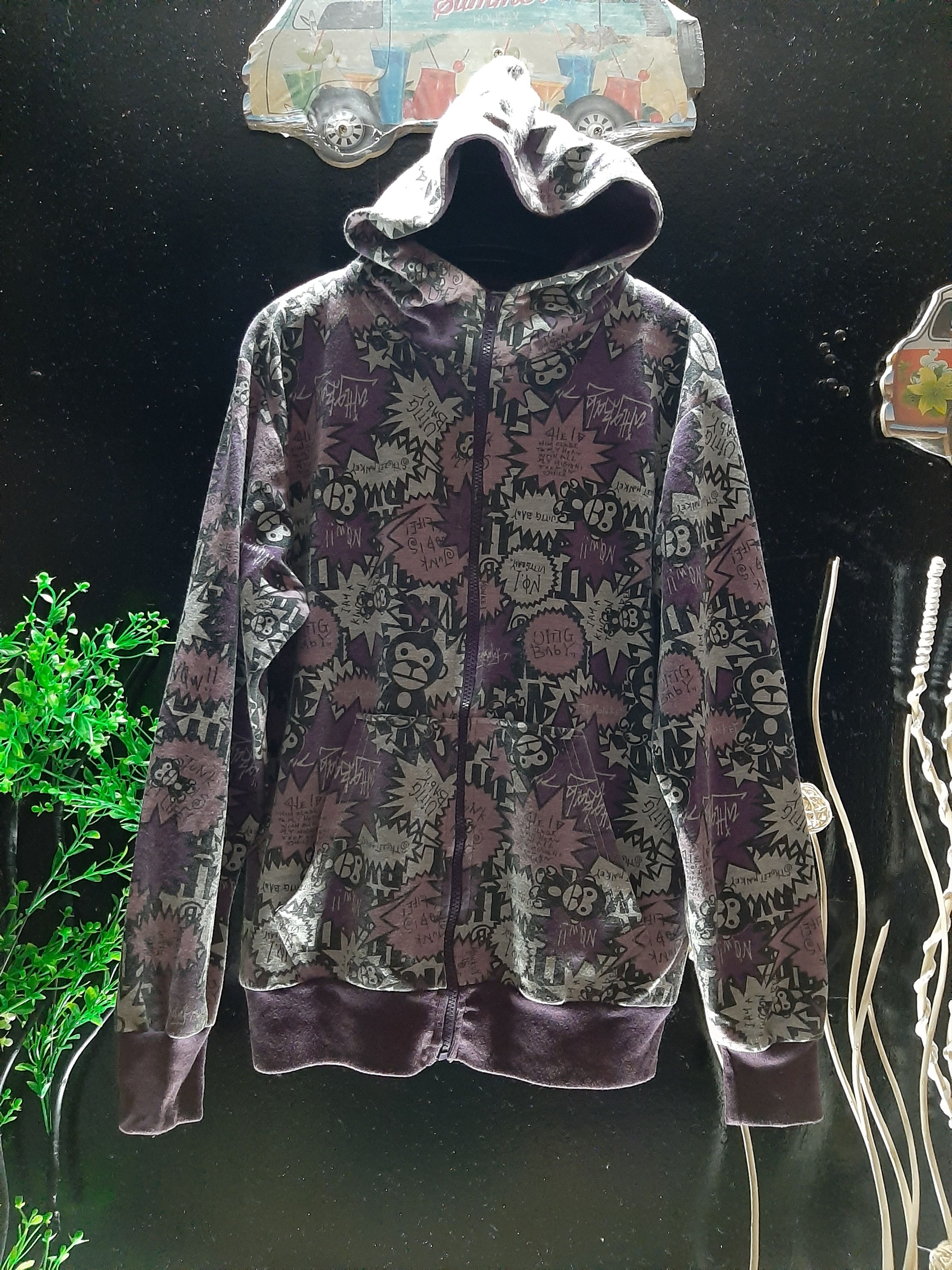 Japanese Brand SWEATER ZIPPER HOODIE UITTG BABY FULL PRINT Size US M / EU 48-50 / 2 - 1 Thumbnail