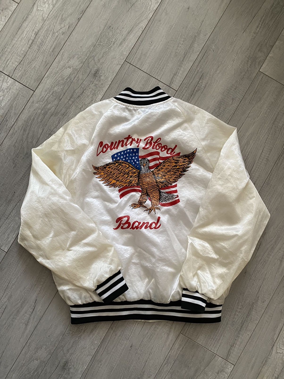 Vintage Vintage 80’s 90’s Country Blood Band Satin Bomber Jacket Size US XL / EU 56 / 4 - 1 Thumbnail