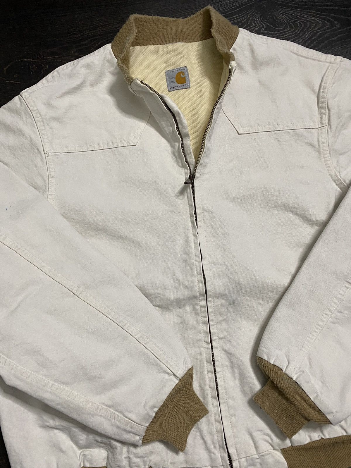 Carhartt Vintage 80s 1989 Cream Carhartt Workwear Santa Fe Jacket Size US XXL / EU 58 / 5 - 3 Thumbnail