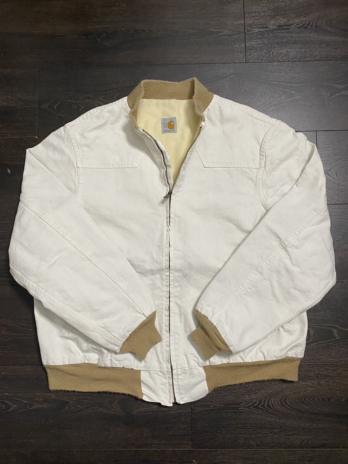 Carhartt Vintage 80s 1989 Cream Carhartt Workwear Santa Fe Jacket Size US XXL / EU 58 / 5 - 1 Thumbnail