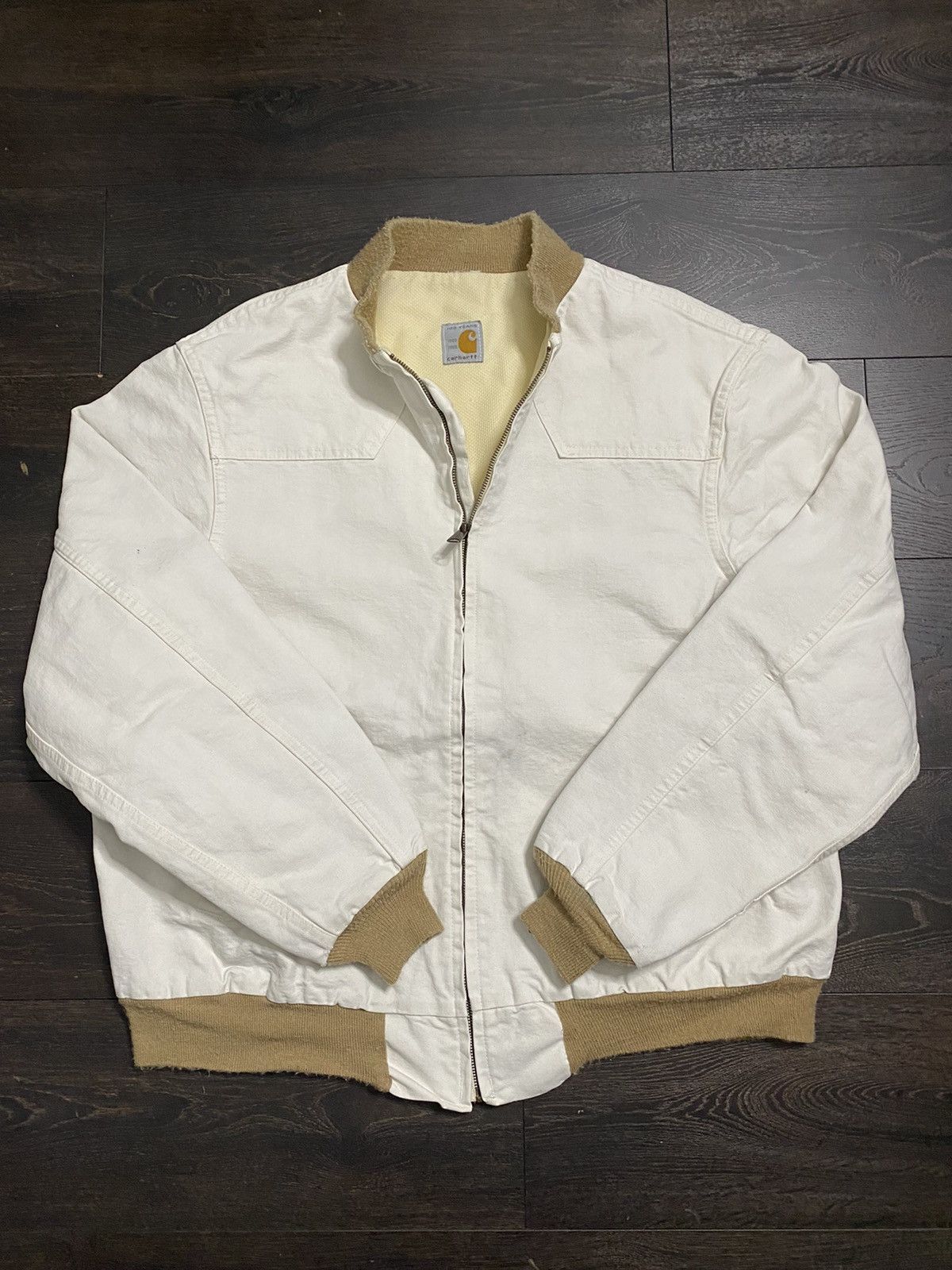 Vintage Vintage 80s 1989 Cream Carhartt Workwear Santa Fe Jacket | Grailed