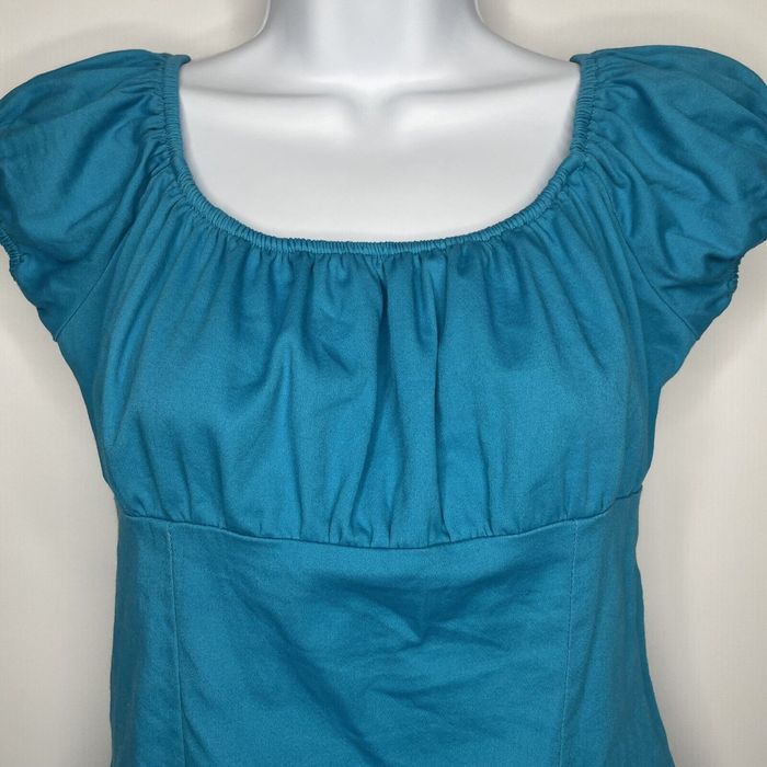 Other Pinup Girl Clothing Blue On/Off Shoulder Peasant Blouse | Grailed