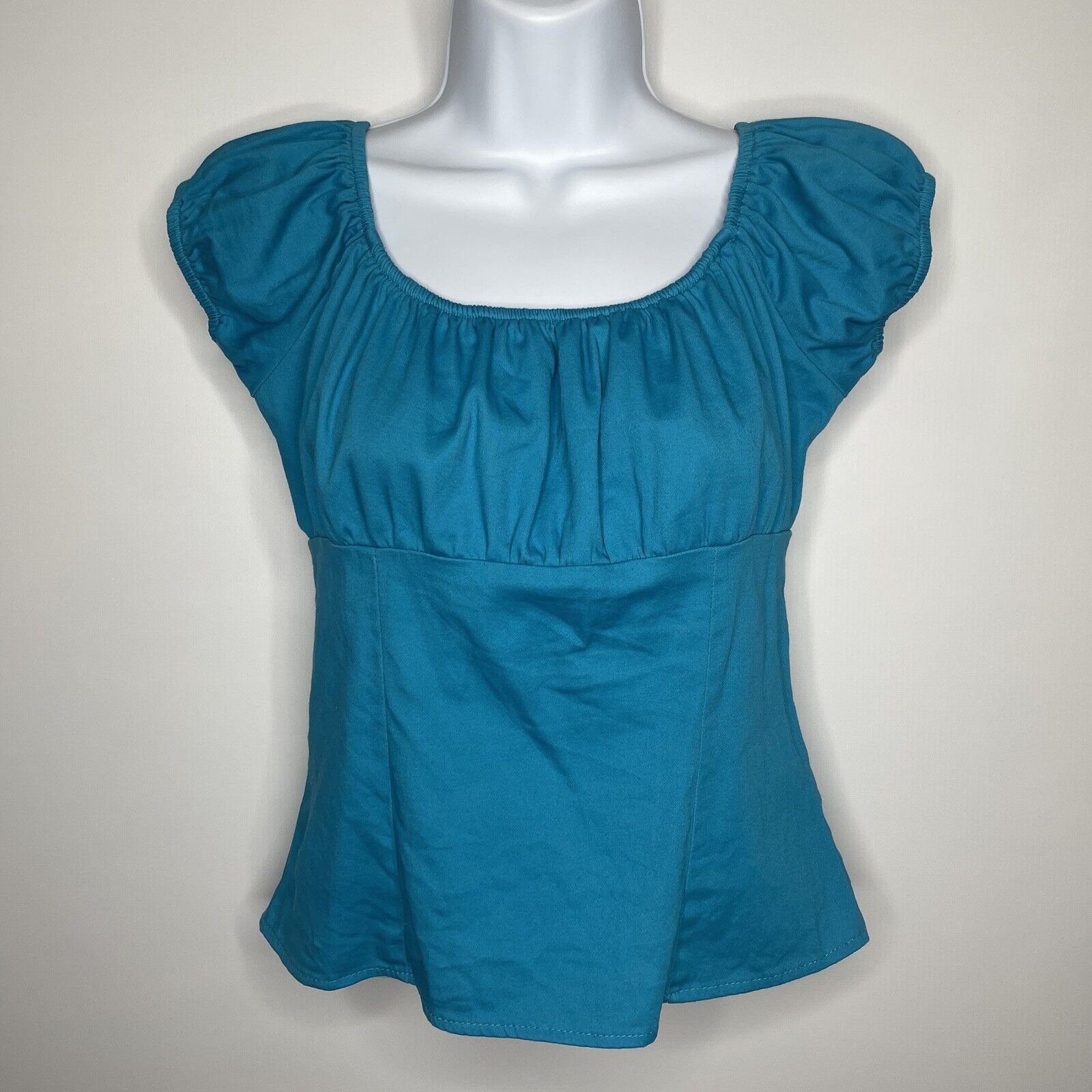 Other Pinup Girl Clothing Blue On/Off Shoulder Peasant Blouse | Grailed