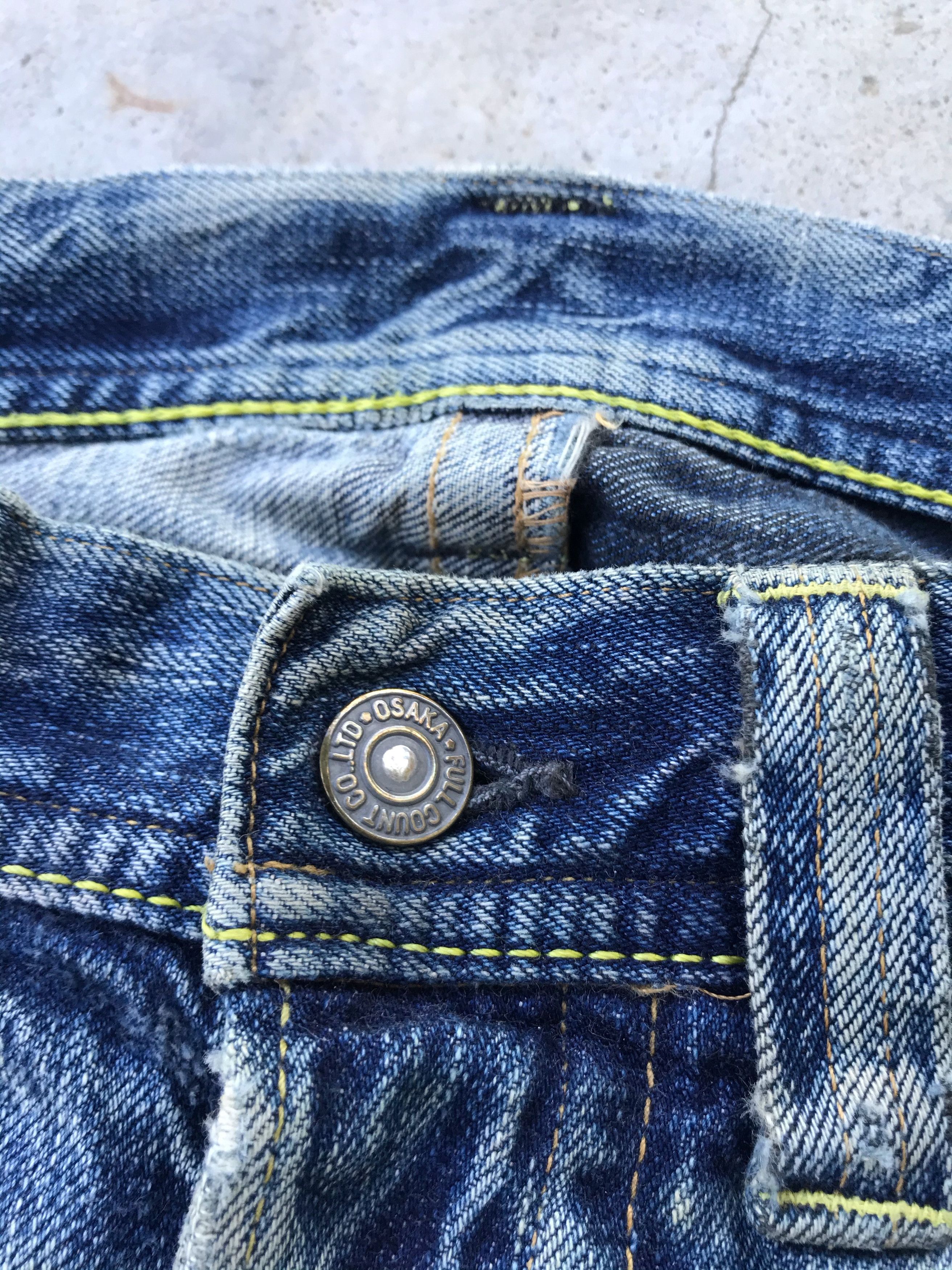 Full Count & Co. Vintage Full count distressed rusty wash blue denim jeans Size US 28 / EU 44 - 4 Thumbnail