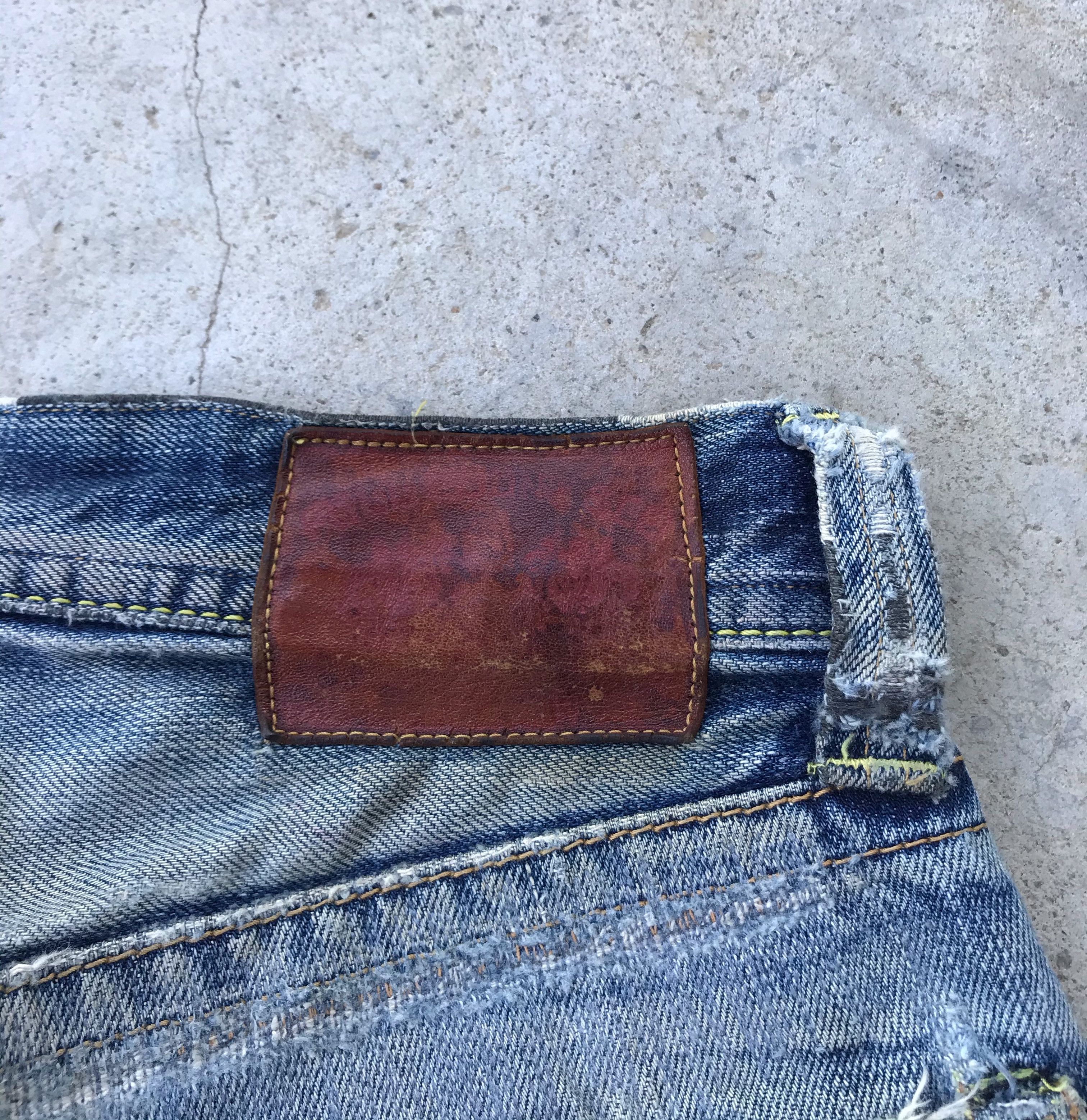 Full Count & Co. Vintage Full count distressed rusty wash blue denim jeans Size US 28 / EU 44 - 8 Thumbnail