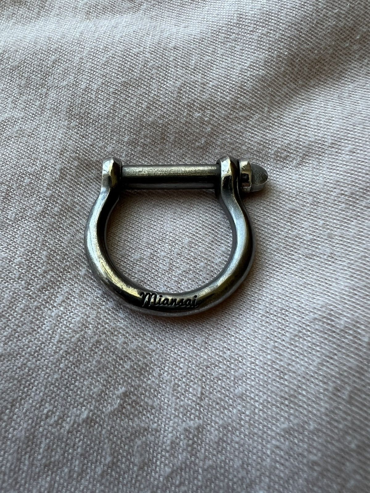 image of Miansai Screw Cuff Ring in Black Rhod, Men's