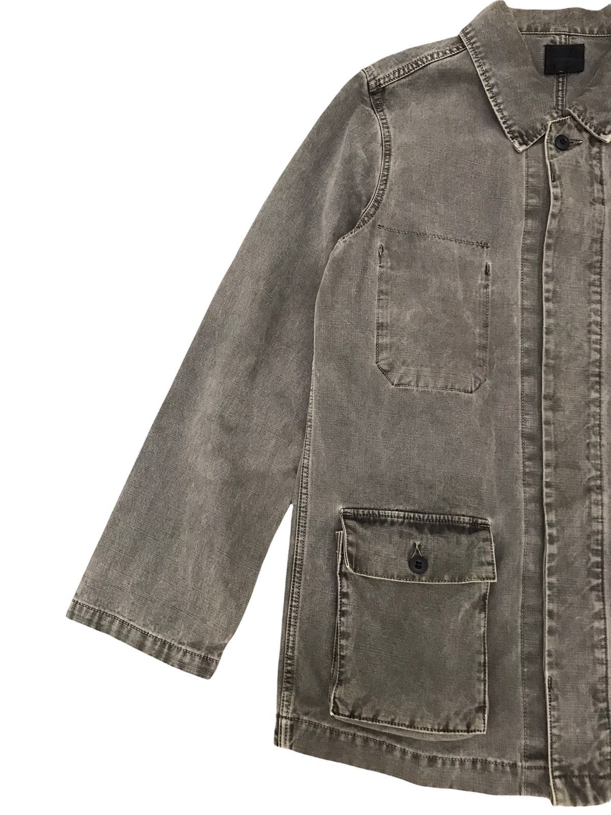 Japanese Brand ACOUSTIC Faded Black Tie Dye Hidden Pocket Chore Jacket Size US M / EU 48-50 / 2 - 4 Thumbnail