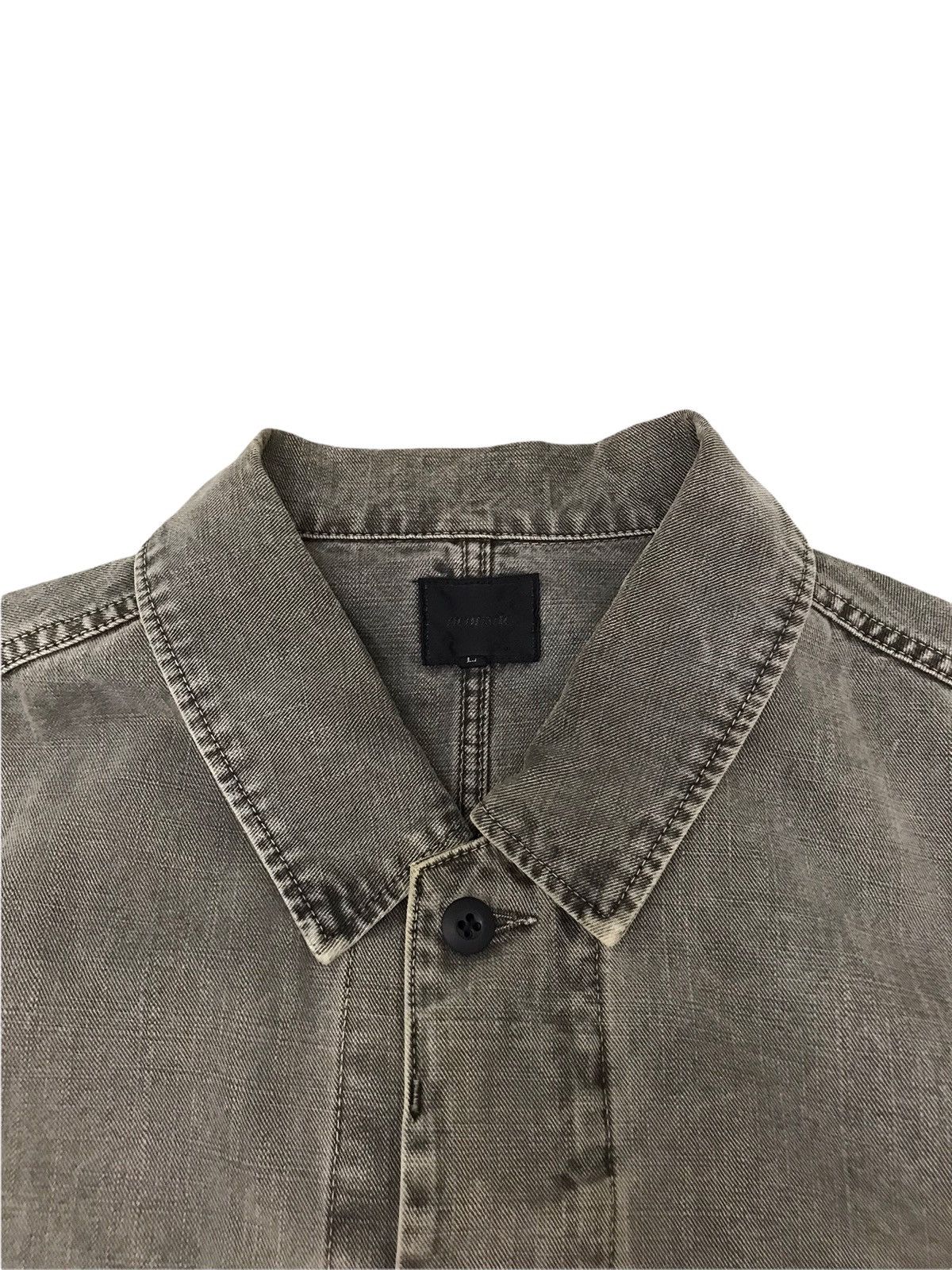Japanese Brand ACOUSTIC Faded Black Tie Dye Hidden Pocket Chore Jacket Size US M / EU 48-50 / 2 - 6 Thumbnail