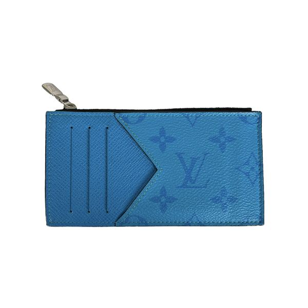 Louis Vuitton Denim Blue Taigarama Coin Card Holder