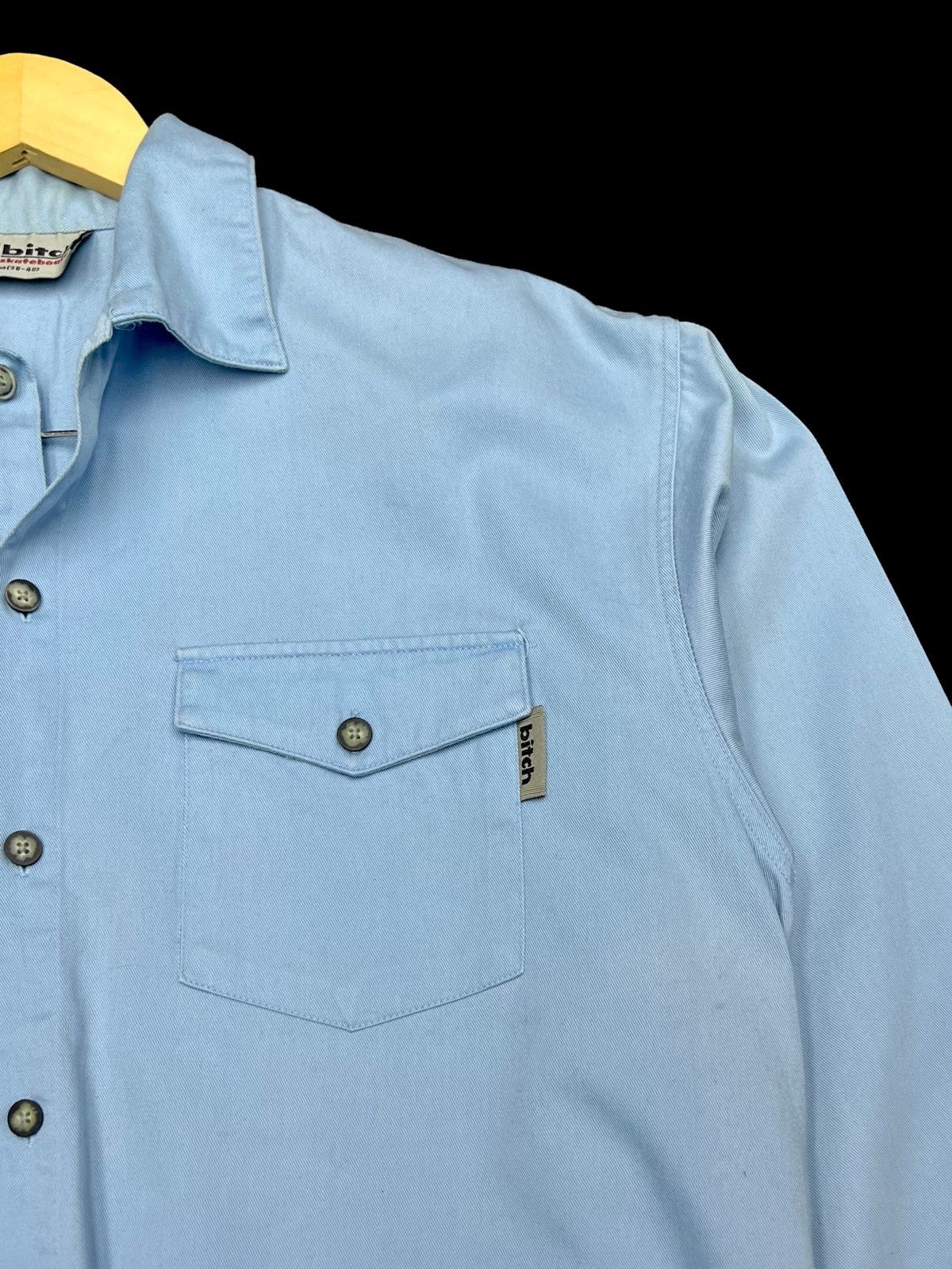 Vintage VTG 90s BITCH SKATEBOARD SHIRTS BUTTON UP SINGLE POCKET Size US L / EU 52-54 / 3 - 5 Thumbnail