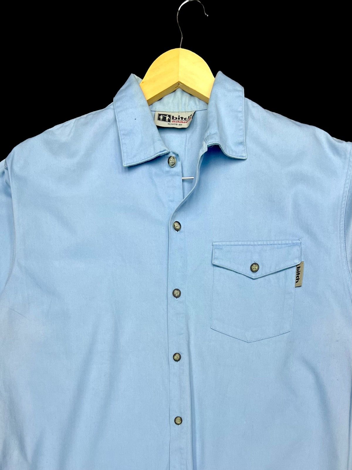 Vintage VTG 90s BITCH SKATEBOARD SHIRTS BUTTON UP SINGLE POCKET Size US L / EU 52-54 / 3 - 3 Thumbnail