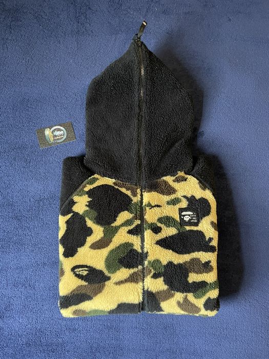 Bape Bape BOA Black Yellow Camo Full ZIP Hoodie Grailed