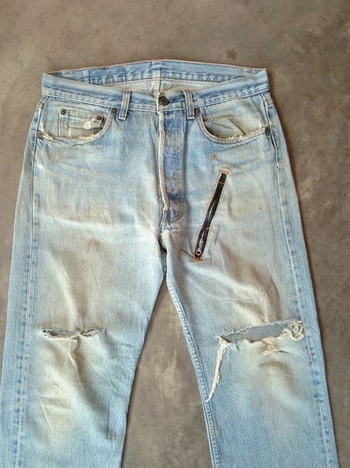 Levi's × Vintage 80s Vintage Levis 501 Made In USA Distressed Jeans 33x29 Size US 33 - 7 Thumbnail