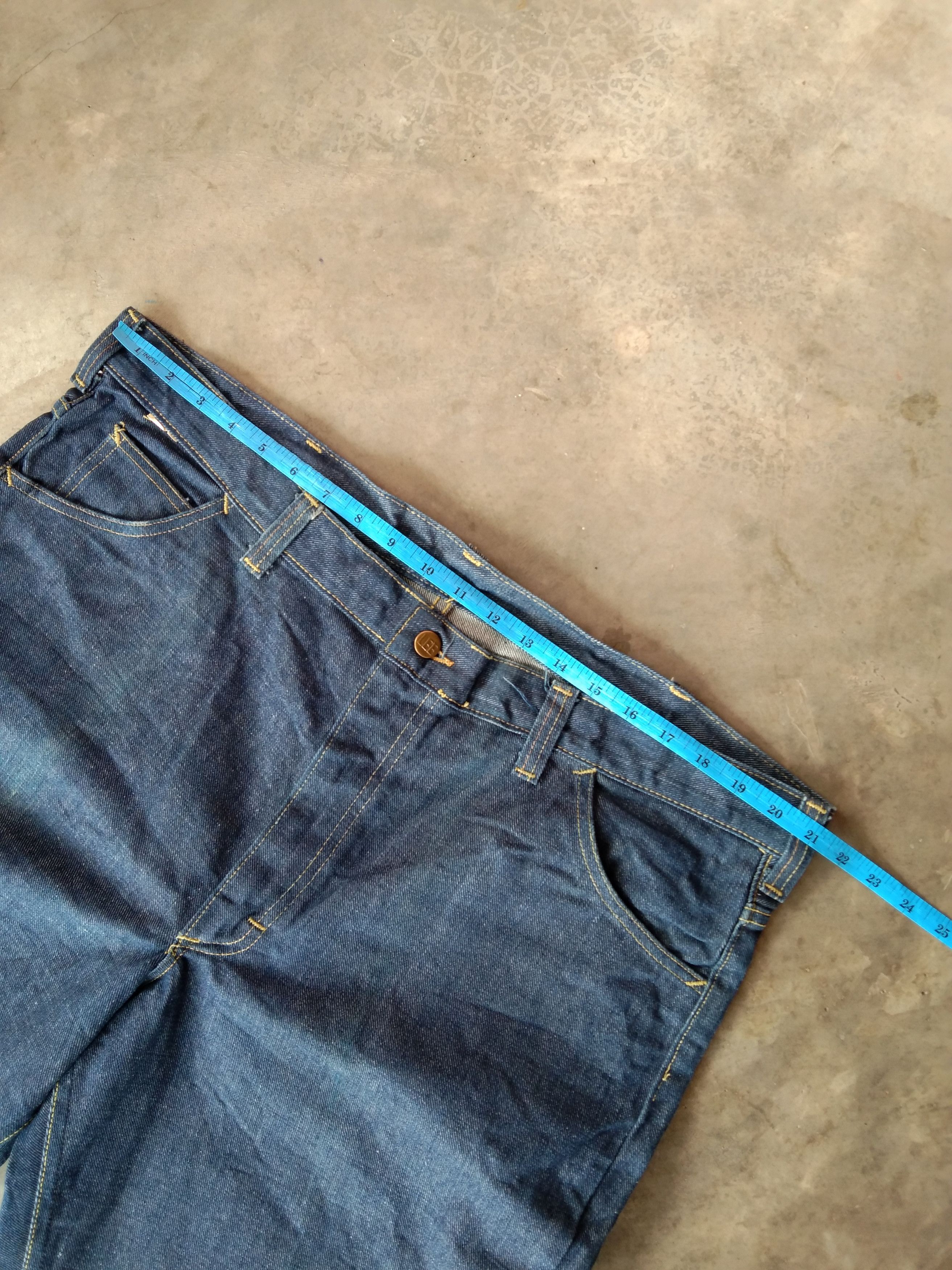 Lee 70s Vintage LEE Made In USA Talon Zipper Flared Jeans 42x33 Size US 42 / EU 58 - 6 Thumbnail