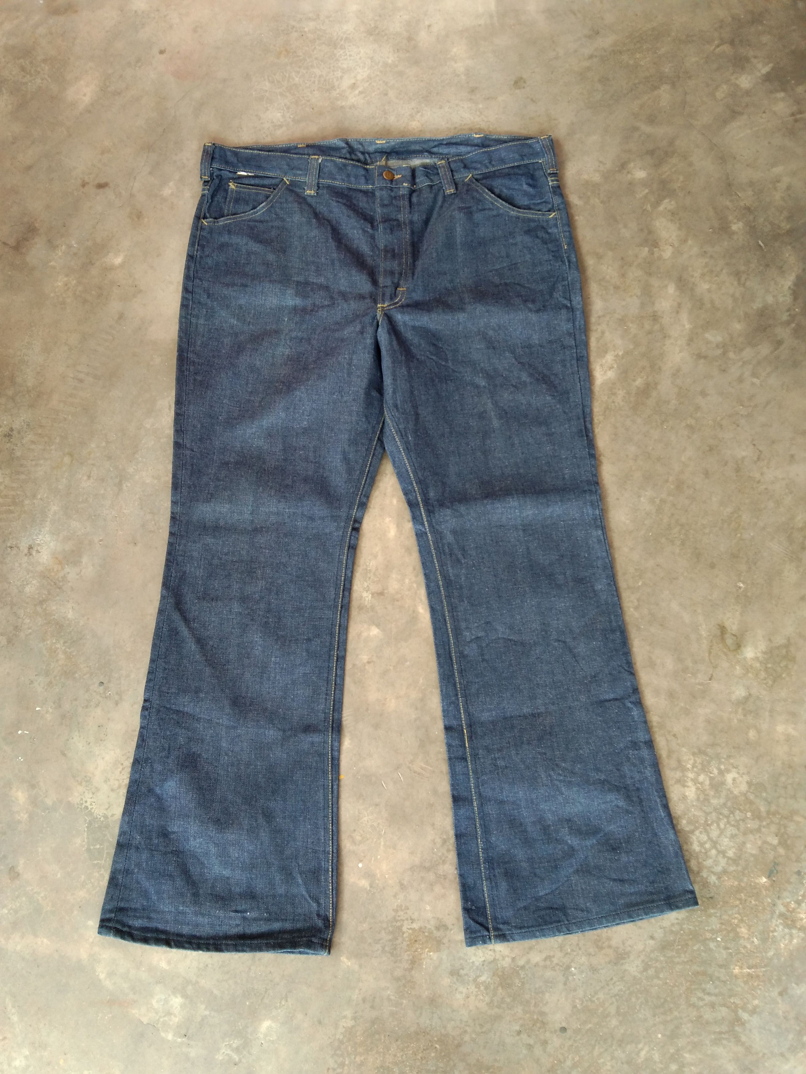 Lee 70s Vintage LEE Made In USA Talon Zipper Flared Jeans 42x33 Size US 42 / EU 58 - 1 Thumbnail