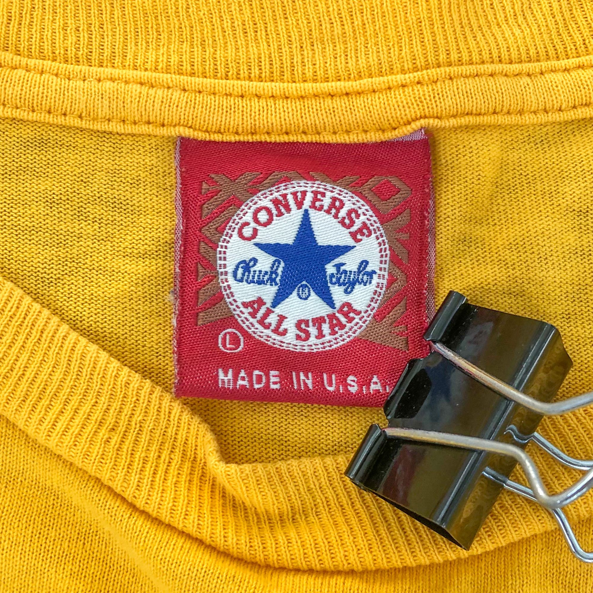 Converse × Vintage 90s Yellow 'Converse' Made in USA T-Shirt Size US L / EU 52-54 / 3 - 4 Thumbnail