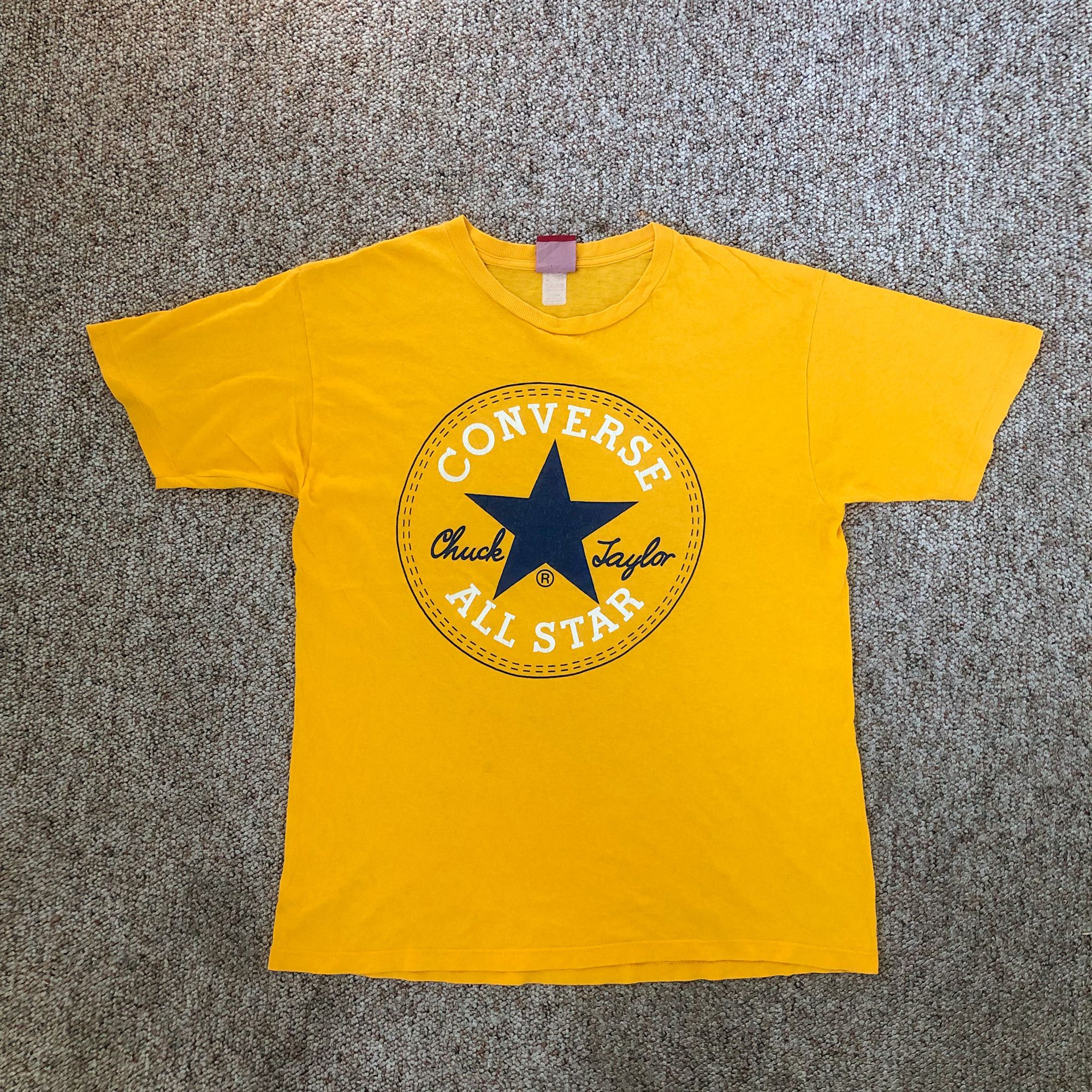 Converse × Vintage 90s Yellow 'Converse' Made in USA T-Shirt Size US L / EU 52-54 / 3 - 2 Thumbnail