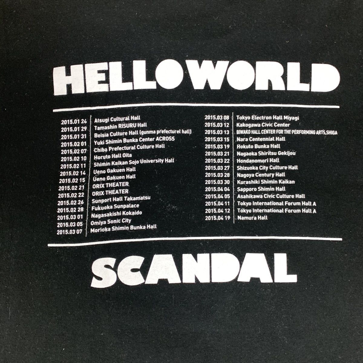Band Tees HELLO WORLD SCANDAL Japanes Rock Band Live Concert Tour Tee Size US M / EU 48-50 / 2 - 13 Thumbnail
