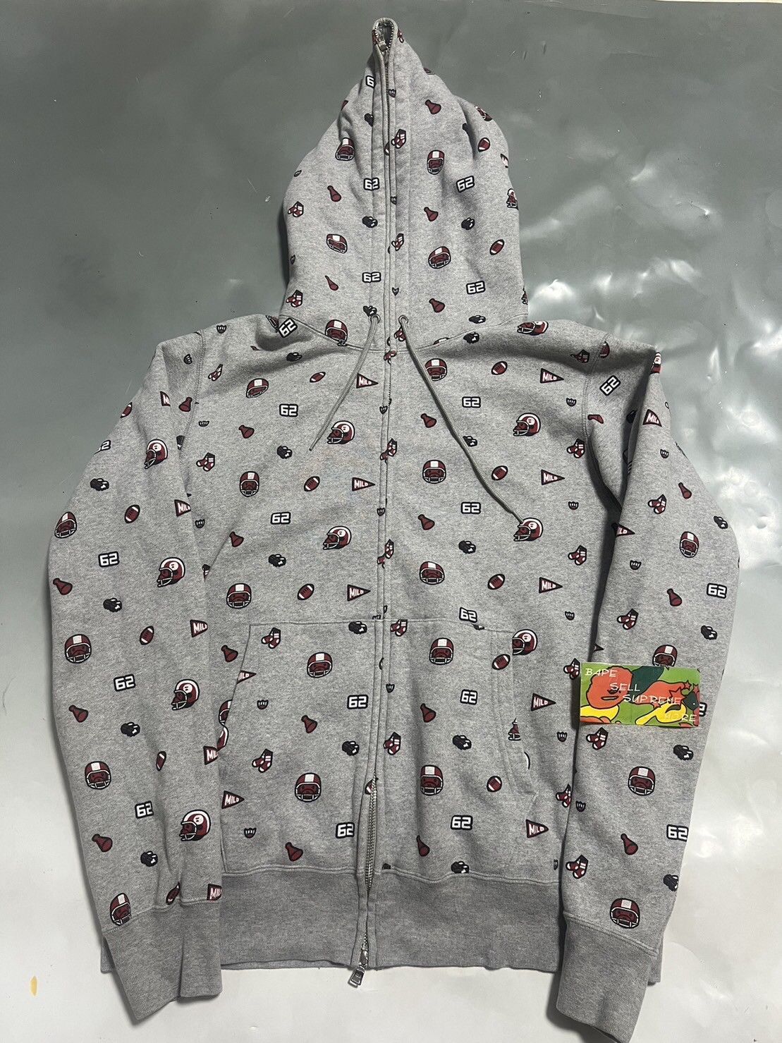 Bape BAPE full zip hoodie gray/Milo Print Size US L / EU 52-54 / 3 - 1 Thumbnail