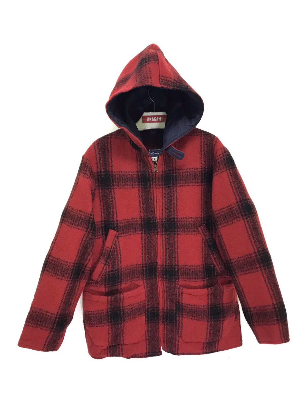 45rpm 🌟45rpm Wool Hoodie Jacket Buffalo Check Size US M / EU 48-50 / 2 - 1 Thumbnail