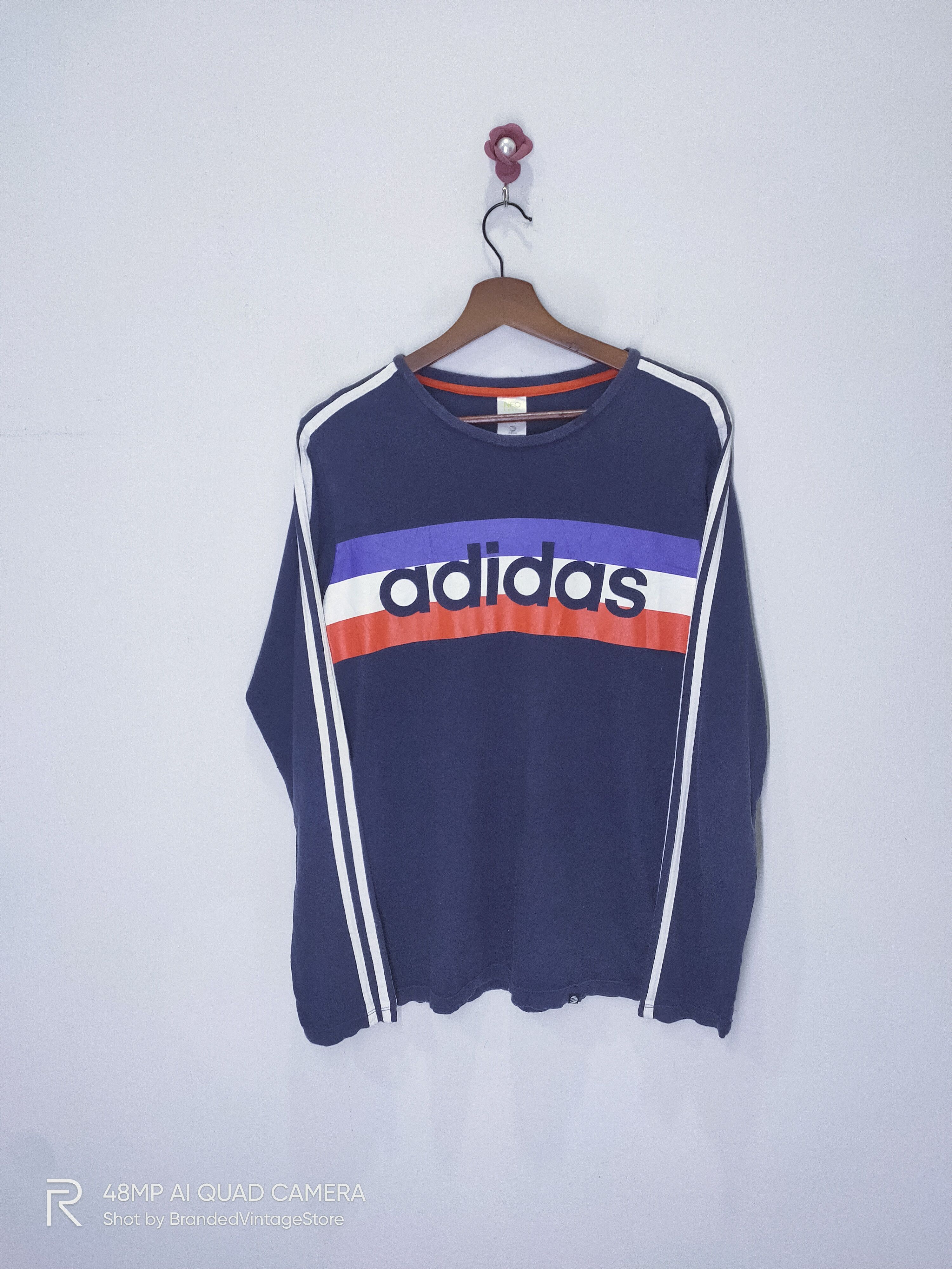 Adidas ADIDAS France Flag Theme BigLogo Graphic Swearshirt L/S Tee Size US L / EU 52-54 / 3 - 1 Thumbnail