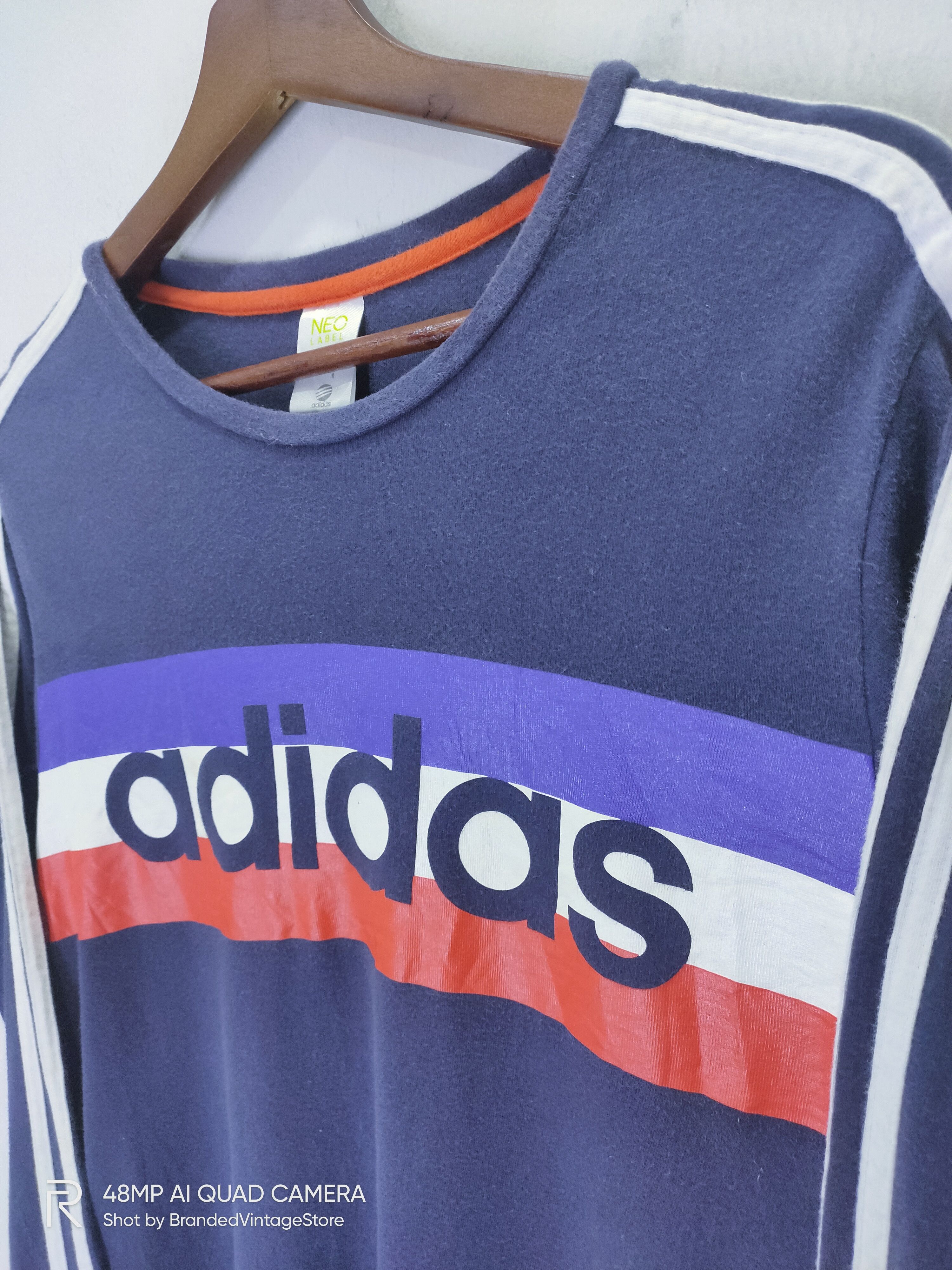 Adidas ADIDAS France Flag Theme BigLogo Graphic Swearshirt L/S Tee Size US L / EU 52-54 / 3 - 4 Thumbnail