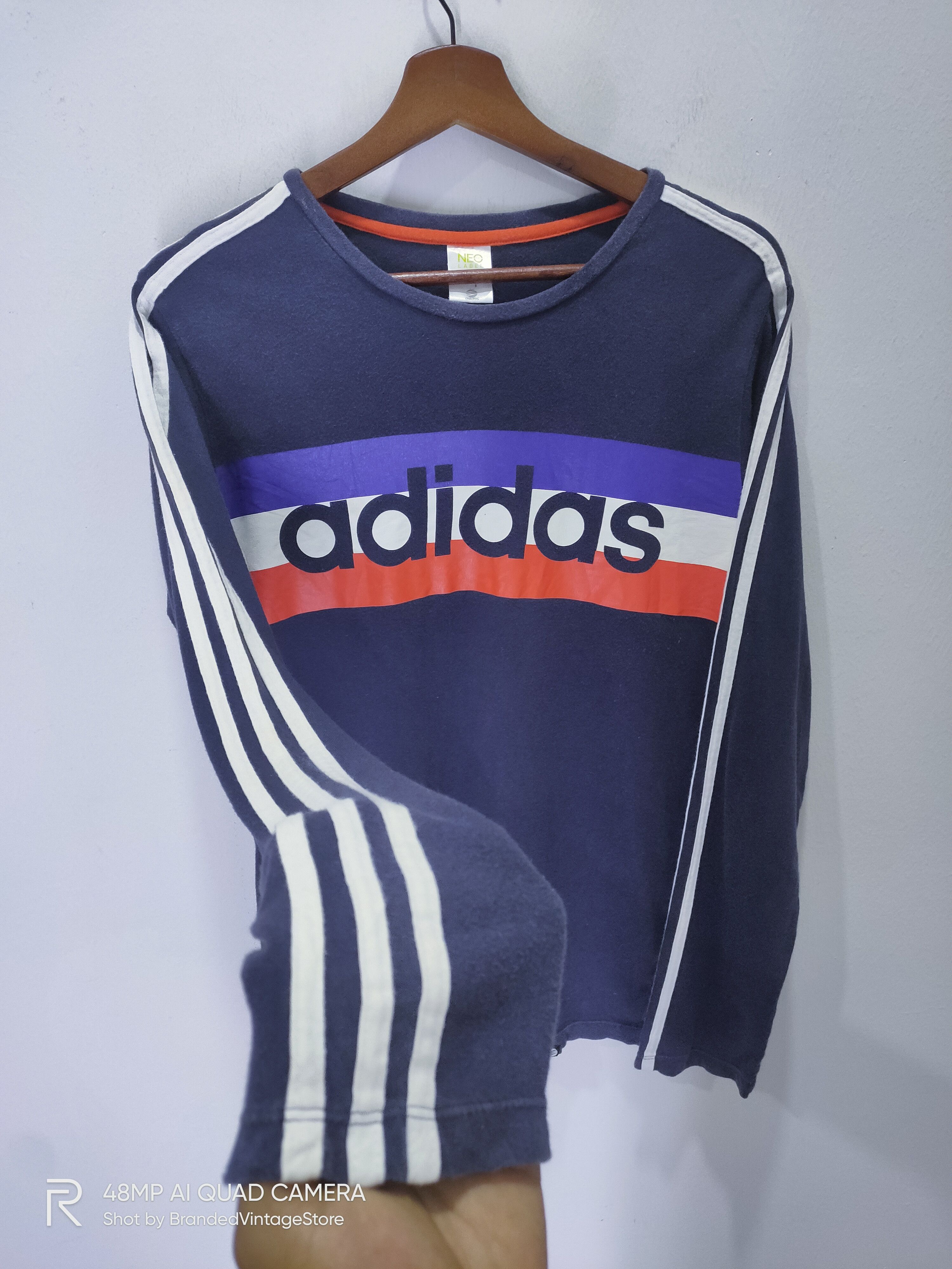 Adidas ADIDAS France Flag Theme BigLogo Graphic Swearshirt L/S Tee Size US L / EU 52-54 / 3 - 3 Thumbnail