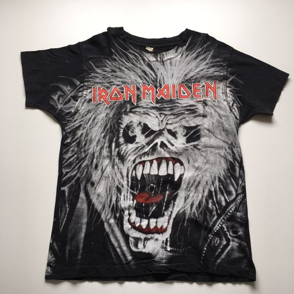 Vintage Vintage 90s Iron Maiden All Over Print T Shirt Size US XL / EU 56 / 4 - 1 Preview