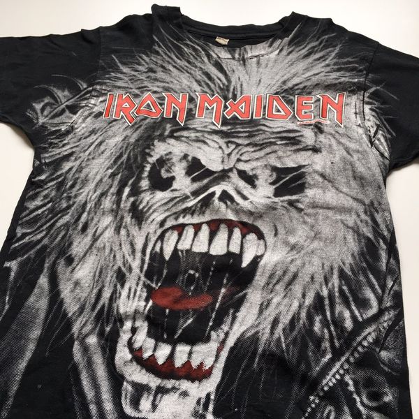 Vintage Vintage 90s Iron Maiden All Over Print T Shirt Size US XL / EU 56 / 4 - 2 Preview