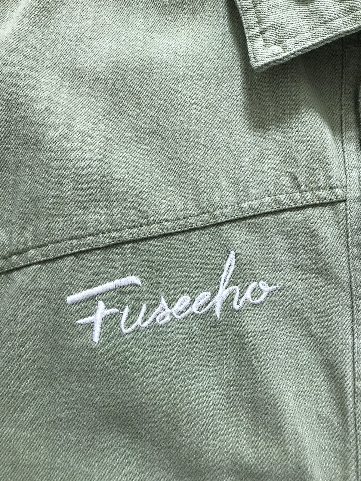 Japanese Brand FUSEEHO Sage Green Denim Jacket Size US XL / EU 56 / 4 - 4 Thumbnail