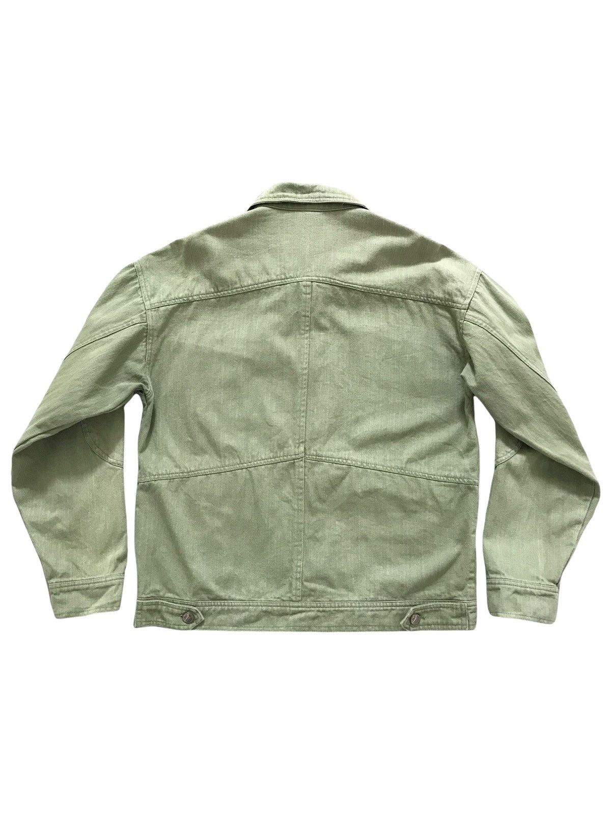Japanese Brand FUSEEHO Sage Green Denim Jacket Size US XL / EU 56 / 4 - 2 Thumbnail