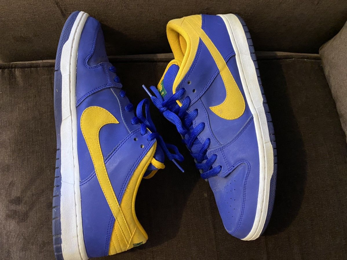 Nike Dunk Low Pro SB Royal Blue Midas Gold Brazil Size US 12 / EU 45 - 2 Thumbnail