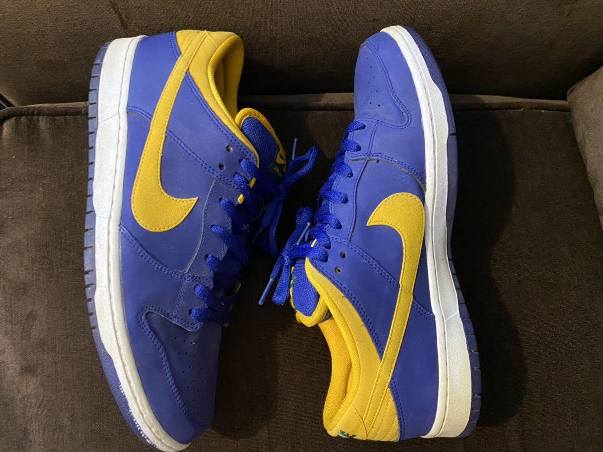 Nike Dunk Low Pro SB Royal Blue Midas Gold Brazil Size US 12 / EU 45 - 1 Thumbnail