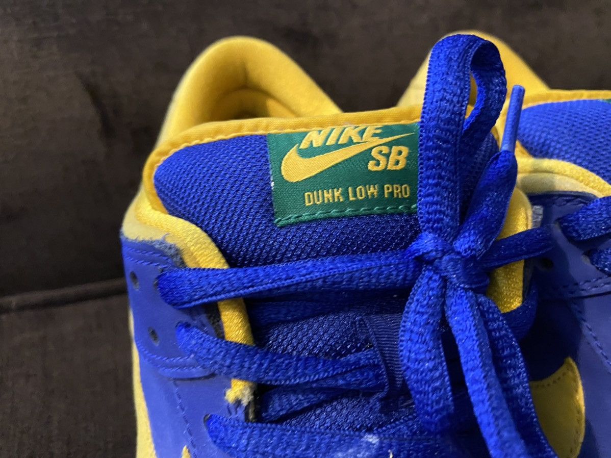 Nike Dunk Low Pro SB Royal Blue Midas Gold Brazil Size US 12 / EU 45 - 4 Thumbnail