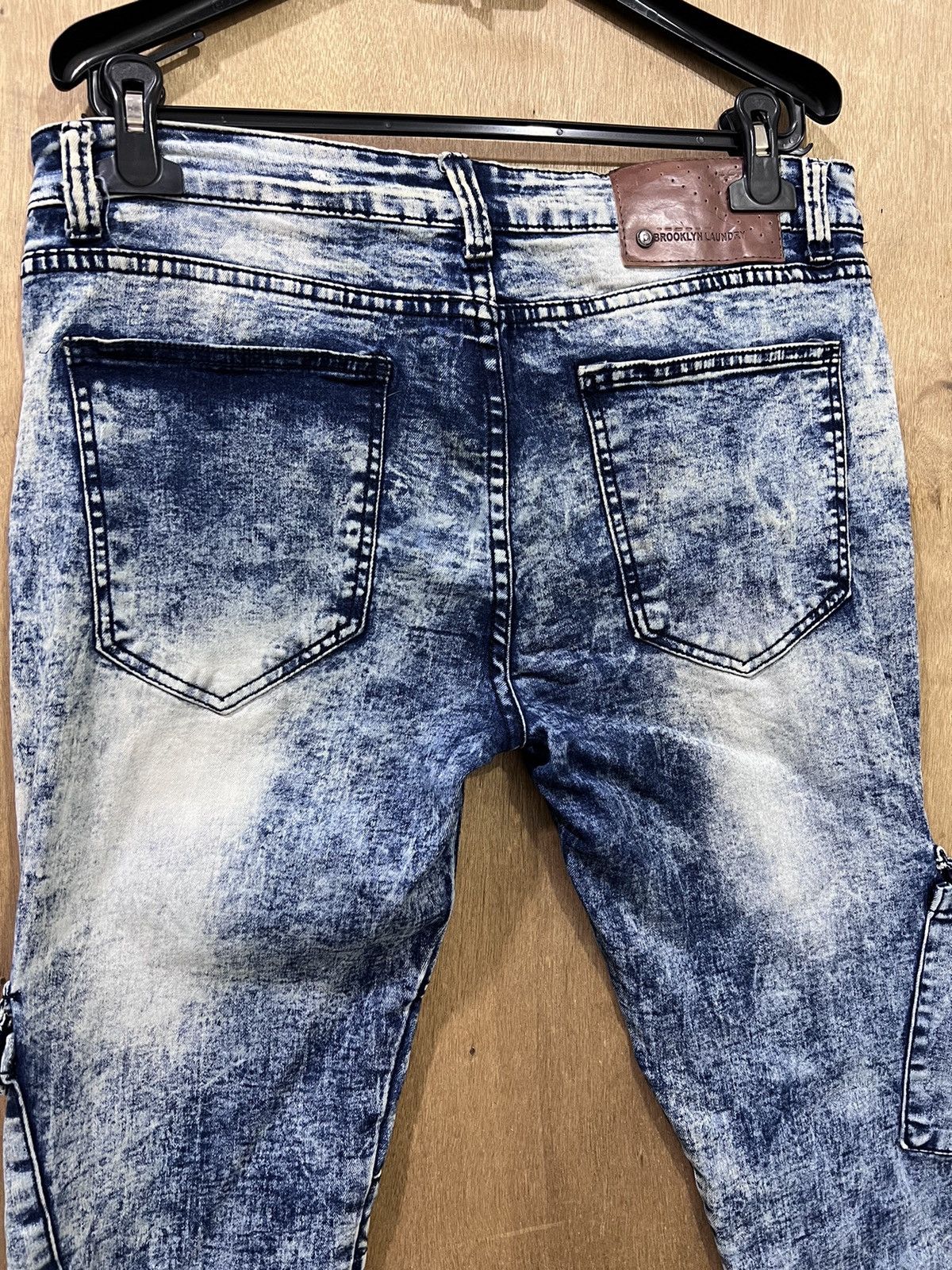 Brooklyn Denim Co. BROOKLYN LAUNDRY Bleach Acidwash Tactical Cargo Denim Jeans Size US 32 / EU 48 - 8 Thumbnail