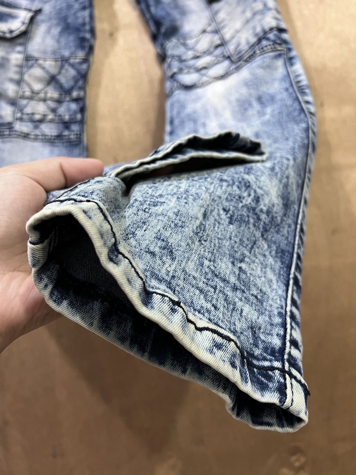 Brooklyn Denim Co. BROOKLYN LAUNDRY Bleach Acidwash Tactical Cargo Denim Jeans Size US 32 / EU 48 - 13 Thumbnail