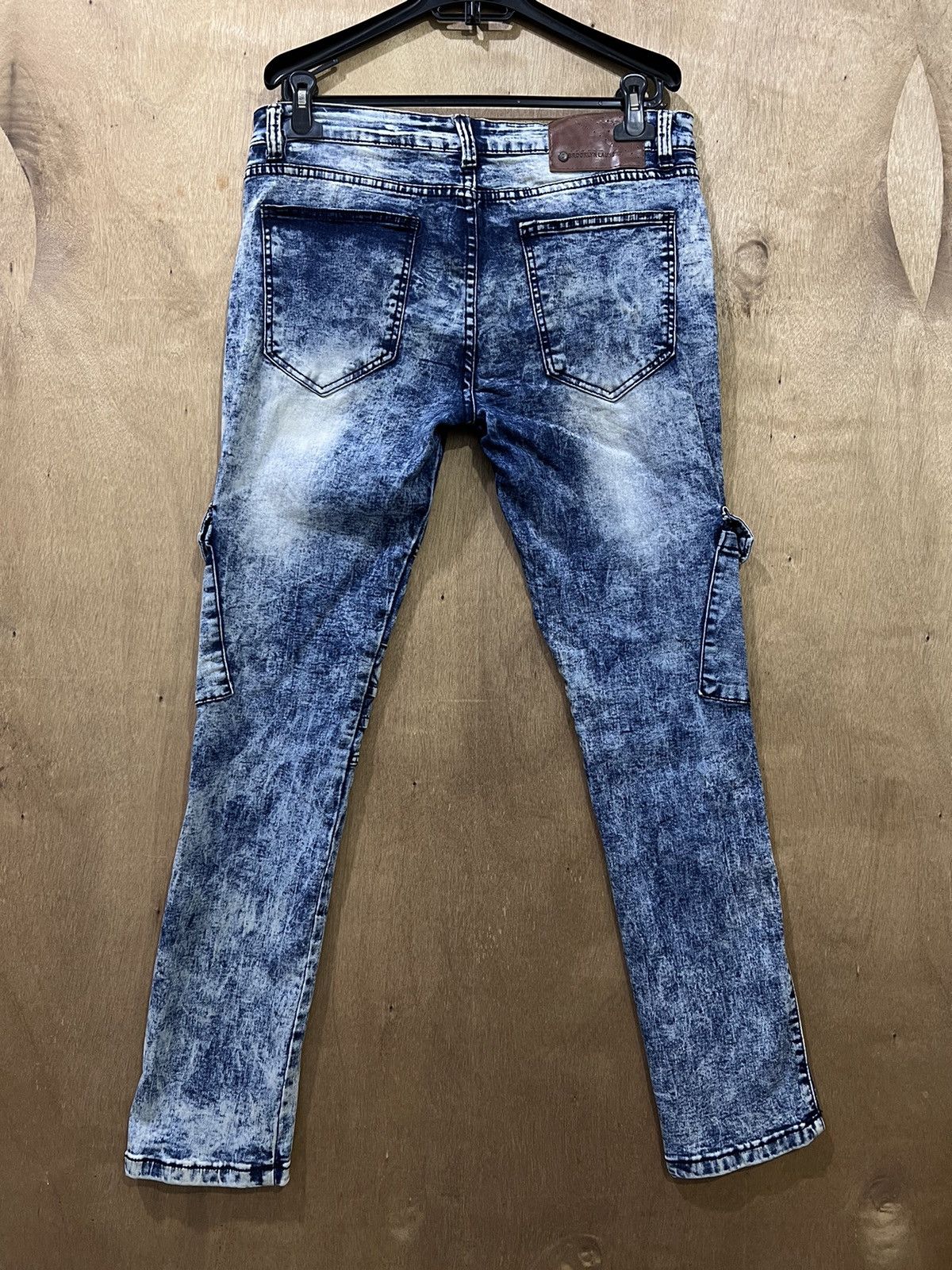Brooklyn Denim Co. BROOKLYN LAUNDRY Bleach Acidwash Tactical Cargo Denim Jeans Size US 32 / EU 48 - 2 Thumbnail