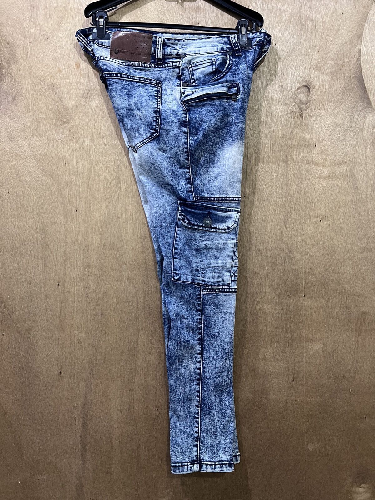 Brooklyn Denim Co. BROOKLYN LAUNDRY Bleach Acidwash Tactical Cargo Denim Jeans Size US 32 / EU 48 - 3 Thumbnail