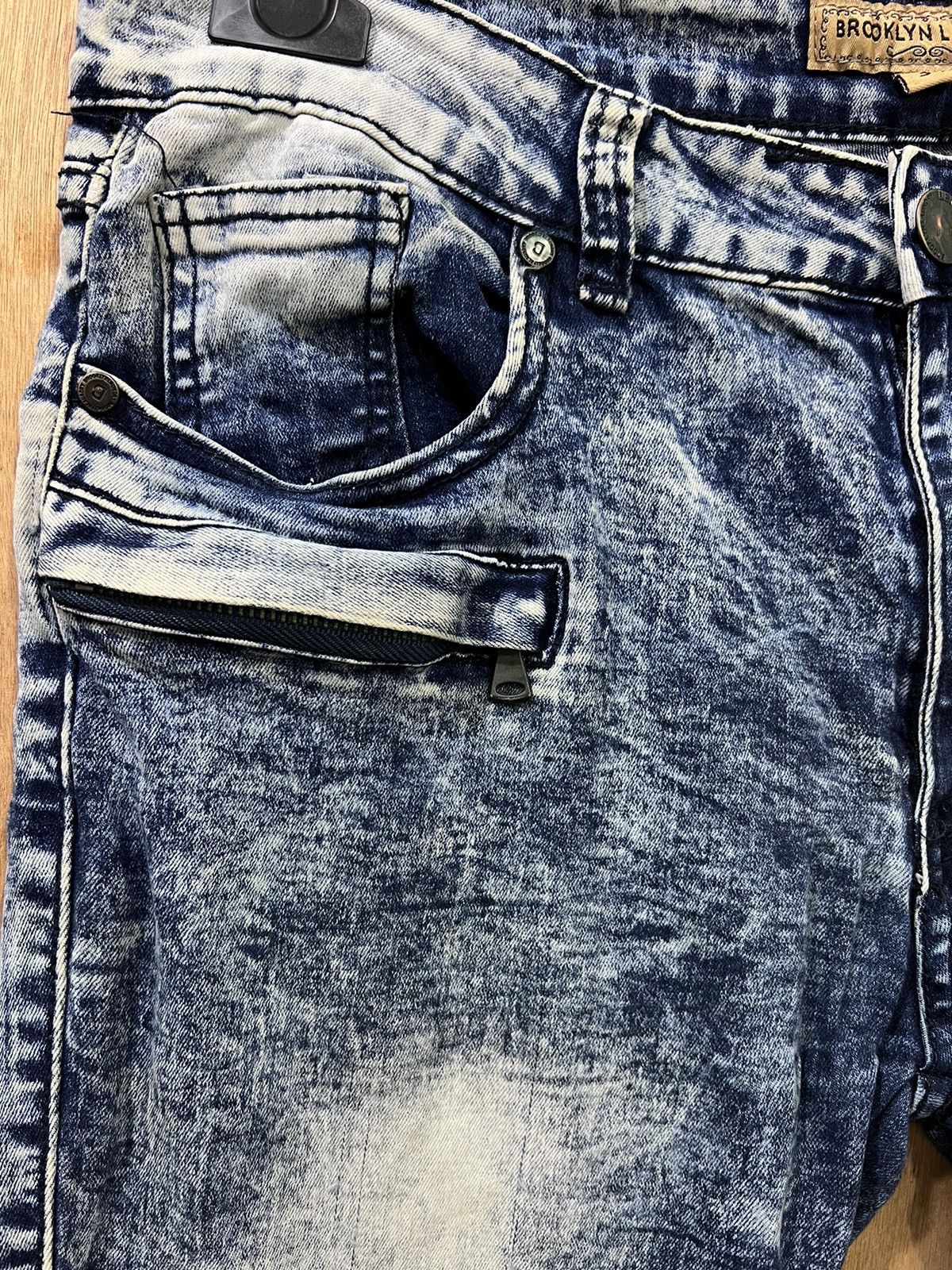Brooklyn Denim Co. BROOKLYN LAUNDRY Bleach Acidwash Tactical Cargo Denim Jeans Size US 32 / EU 48 - 9 Thumbnail