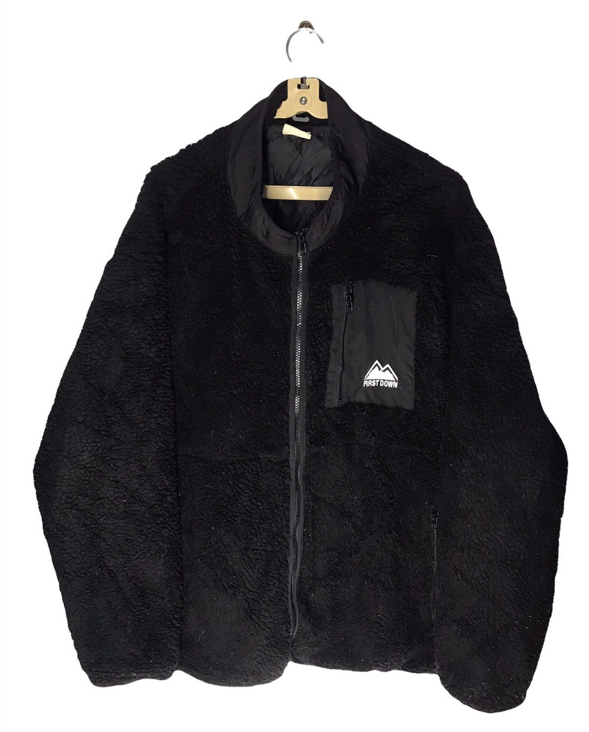 image of Outdoor Life First Down Deep Pile Fleece Zipper Jacket in Black, Men's (Size XL)