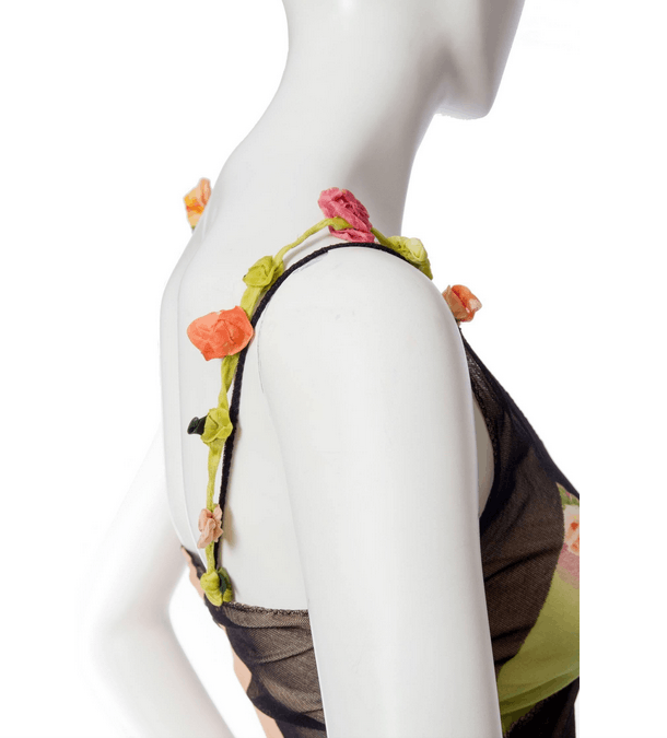 Jean Paul Gaultier Jean Paul Gaultier Supreme Vintage Flower Floral Mesh Dress Size S / US 4 / IT 40 - 6 Thumbnail