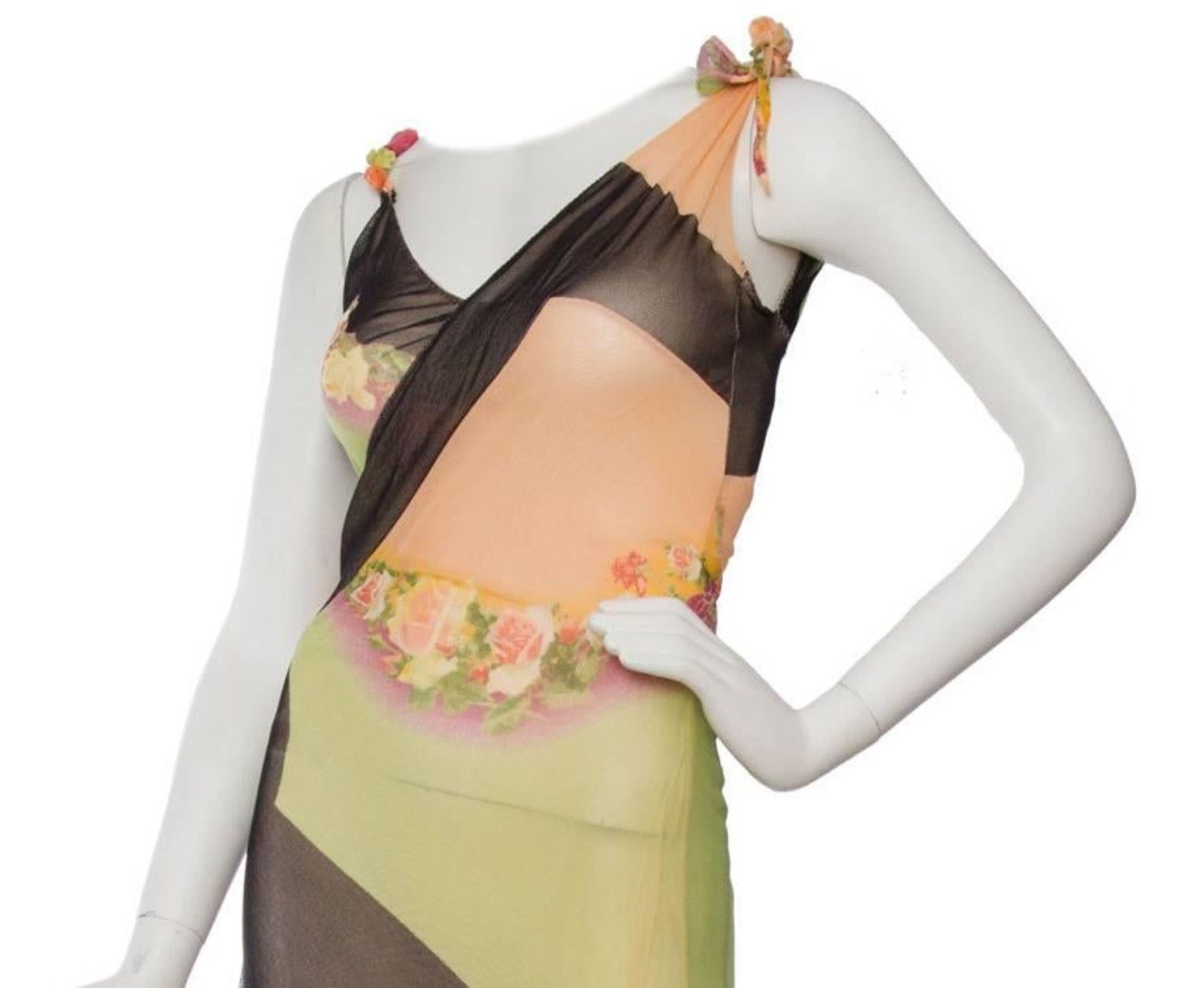 Jean Paul Gaultier Jean Paul Gaultier Supreme Vintage Flower Floral Mesh Dress Size S / US 4 / IT 40 - 4 Thumbnail