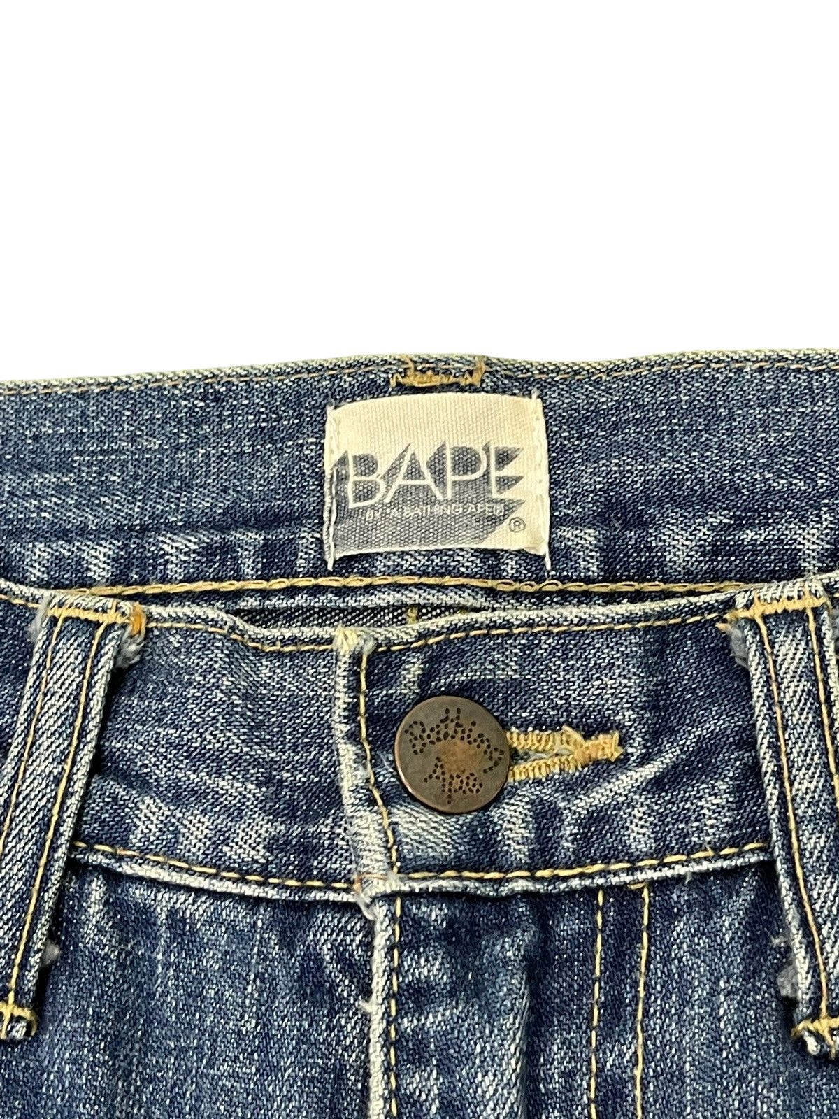 Bape Bape Sta Jeans Nigo Japan Faded Whisker Regular 1🟦9 Size US 33 - 19 Thumbnail